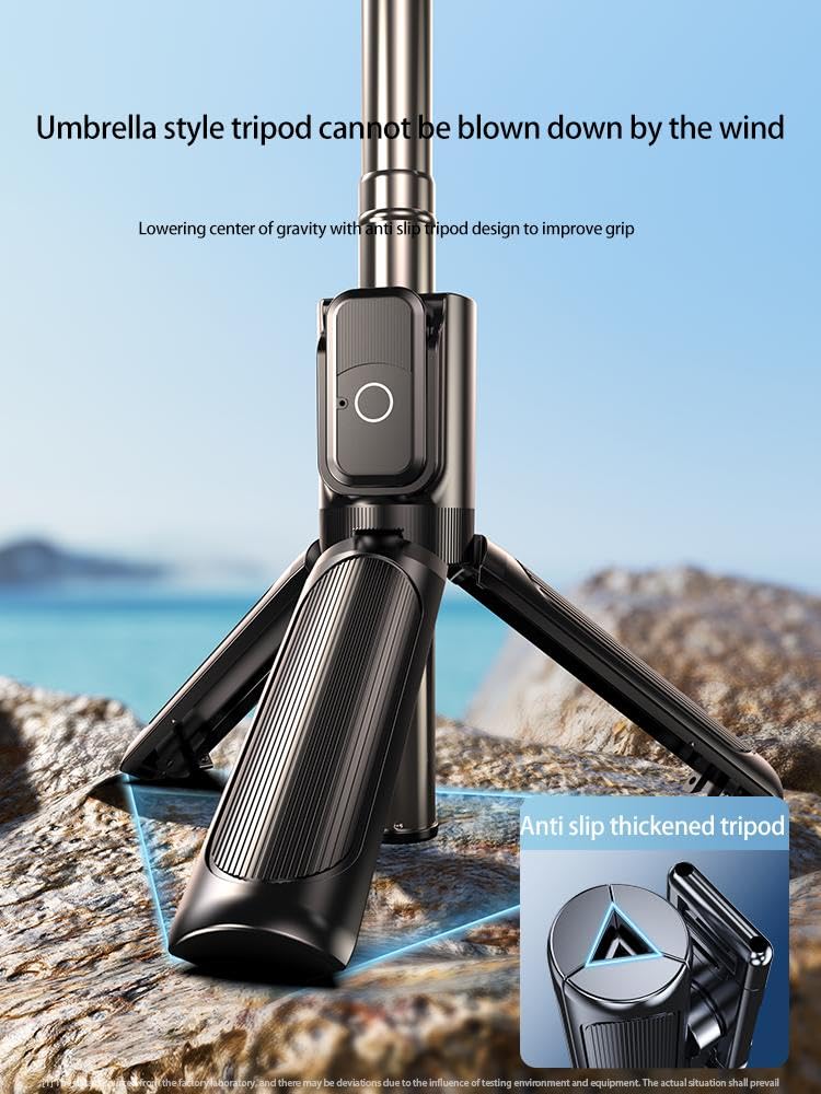 Ancbd Wireless Remote Control Portable Mobile Phone Selfie Stick Tripod, Aluminum Alloy Integrated Smartphone Tripod Stand, Suitable For 15 14 13 12 Pro Xs Max X 8Plus/ Samsung/Gopro/Android Phon