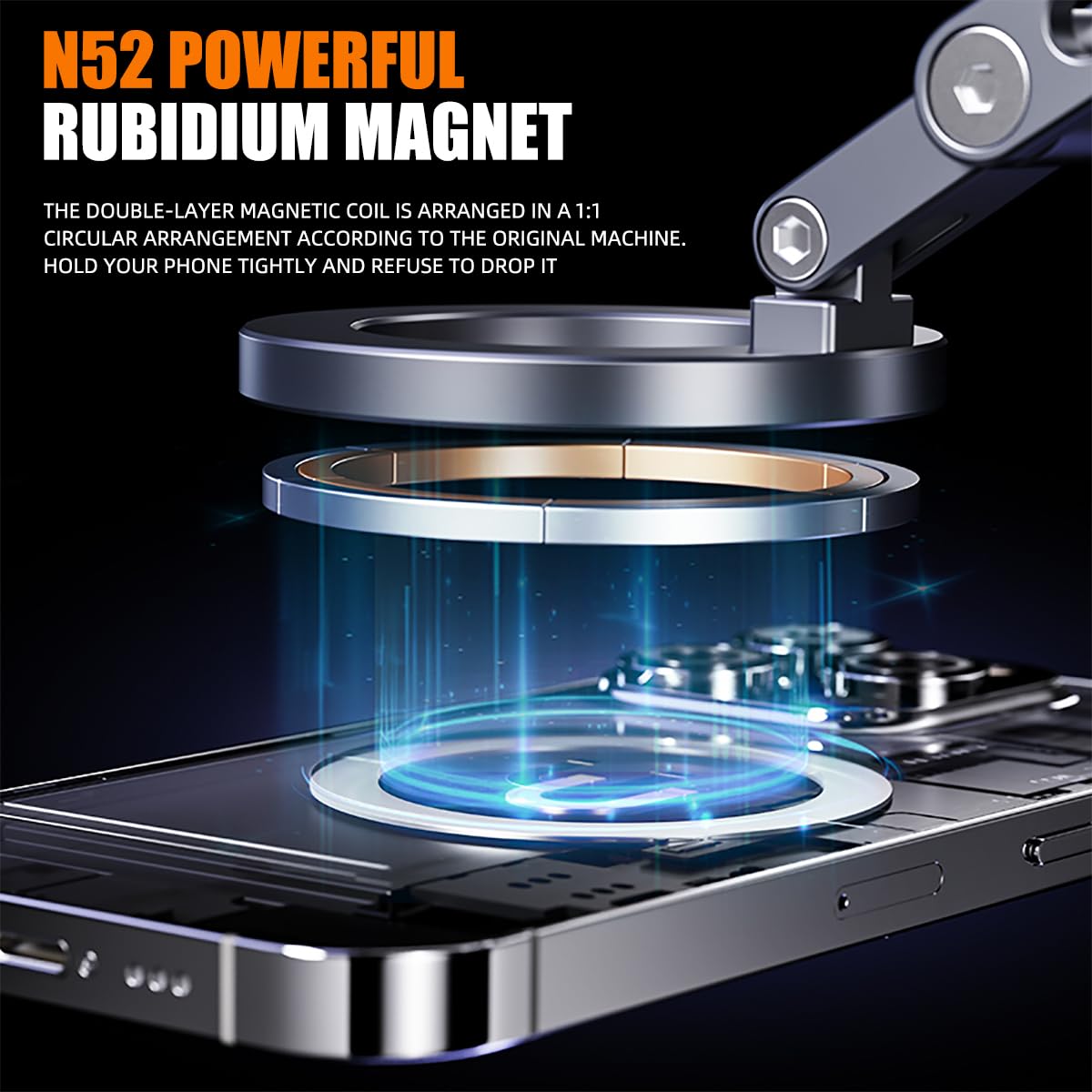 Zcchesong Three Axis Adjustable Electric Vacuum Suction Phone Holder,360° Rotation Suction Phone Mount Hands- Phone Holders For Your Car Window,Dashboard Vacuum Magnetic Phone Stand