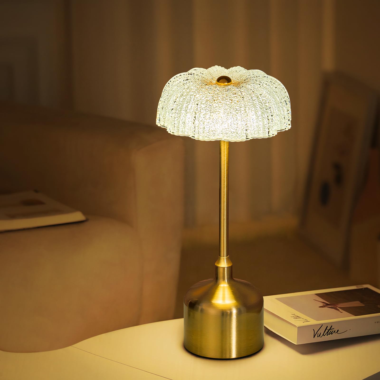 Umlaen Cordless Table Lamp Rechargeable 3000Mah Touch Table Light, 3 Color Stepless Dimming, Portable Led Lamp For Living Room Dining Room, Bedroom, Bar, Cafe, Restaurant, Patio, Camping