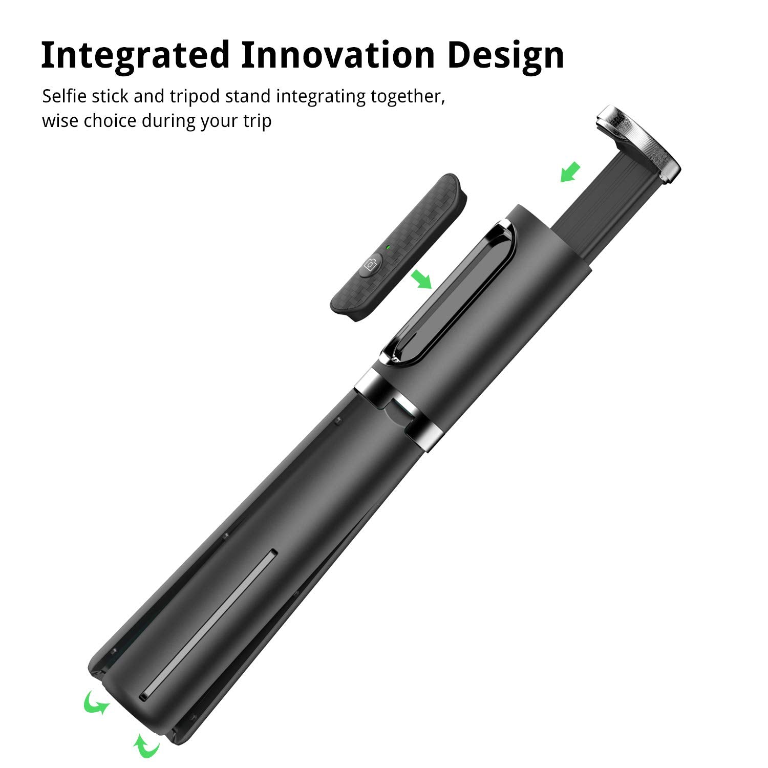 Atumtek Selfie Stick Tripod, Extendable 3 In 1 Aluminum Bluetooth Selfie Stick With Wireless Remote And Tripod Stand For Iphone 16/15/14/13/12/11 Pro Max/Xs Max/Xs/Xr/X/8/7, Samsung Smartphones Black