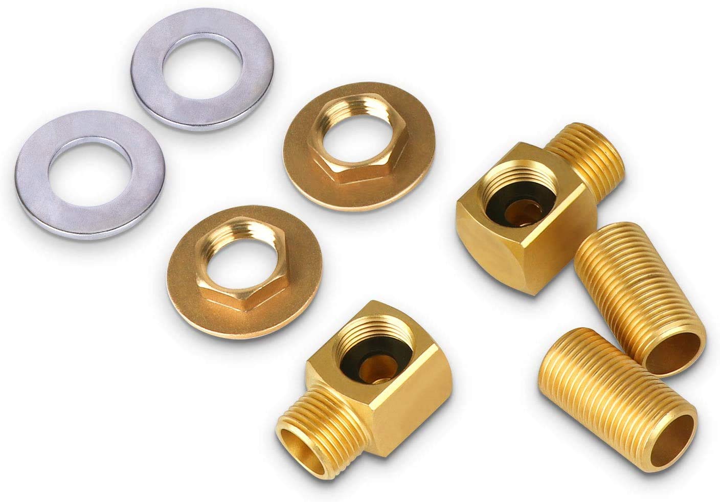 Coolwest Wall Mount Faucet Installation Kit 1/2 Ips To 1/2" Male Backsplash Mounting Kit Connector Adapter Set For Commercial Kitchen Prep & Utility Sink