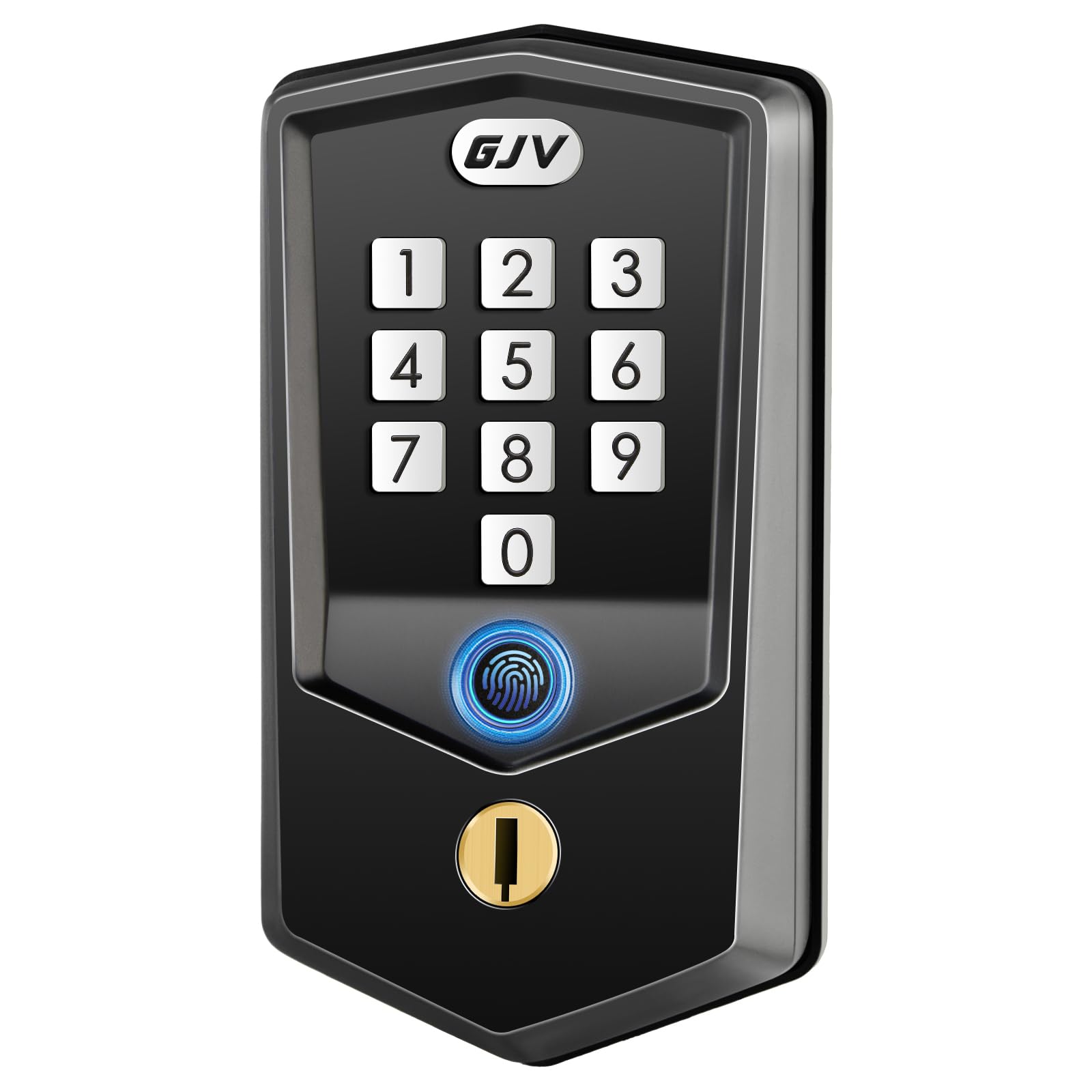 Gjv Keyless Entry Door Lock, Fingerprint, Smart Lock For Front Door, Keypad Deadbolt For Hotel Office Airbnb Home & Apartment - Matte Black