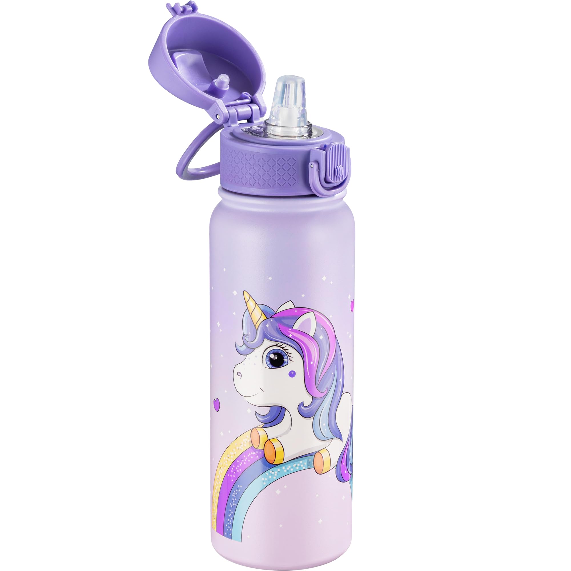 Oldley 20 Oz Insulated Stainless Steel Water Bottle For Kids, With Straws Leak-Proof, Kids