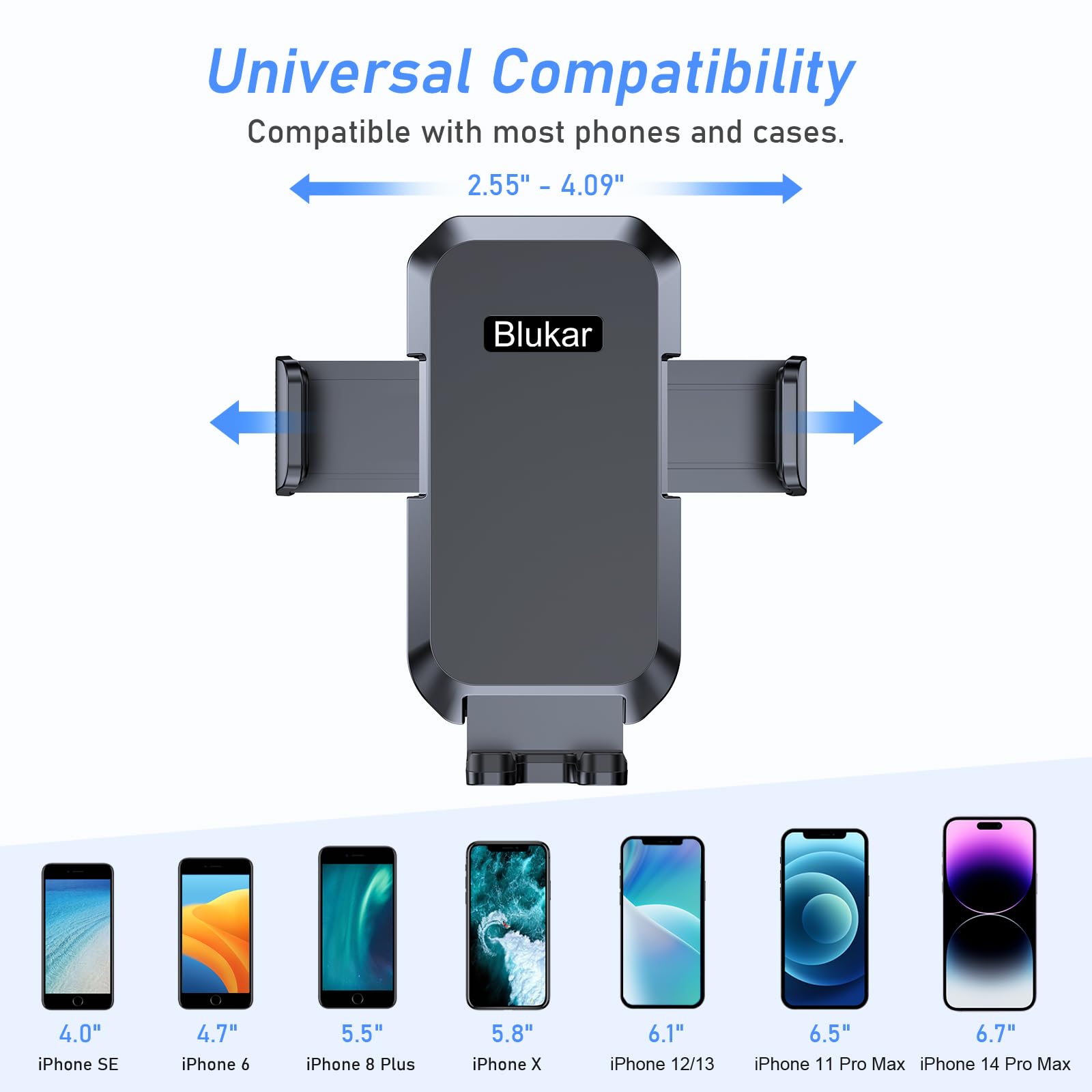 Blukar Car Phone Holder Mount, Super Stable Air Vent Cell Phone Car Mount With  Metal Hook Clip, 360° Rotation,One Button Release For Iphone, Samsung, Google, And All Other Smartphones