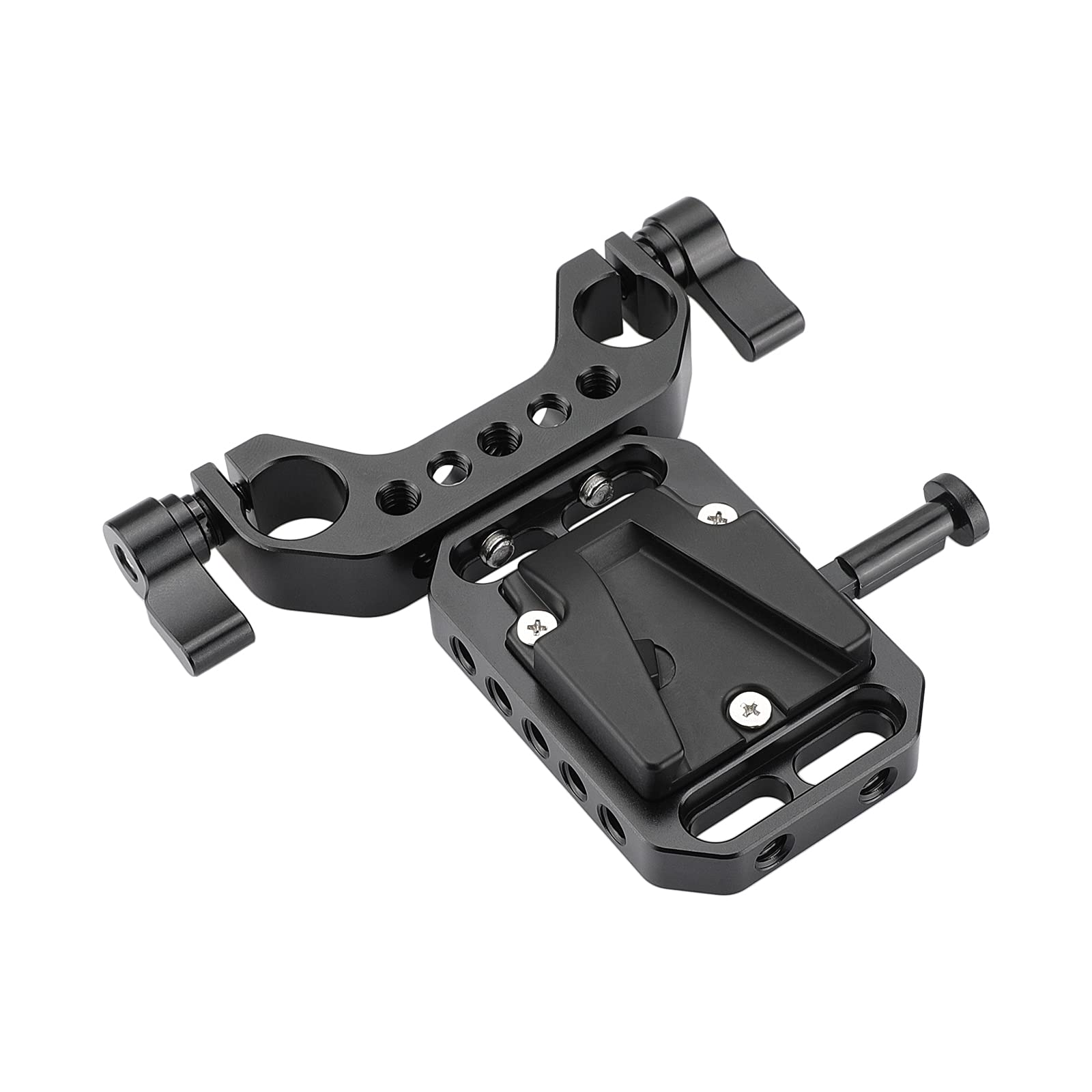 Camvate V-Lock Quick Release Adapter With 15Mm Railblock Rod Holder For Camera Cage Rig - 2865