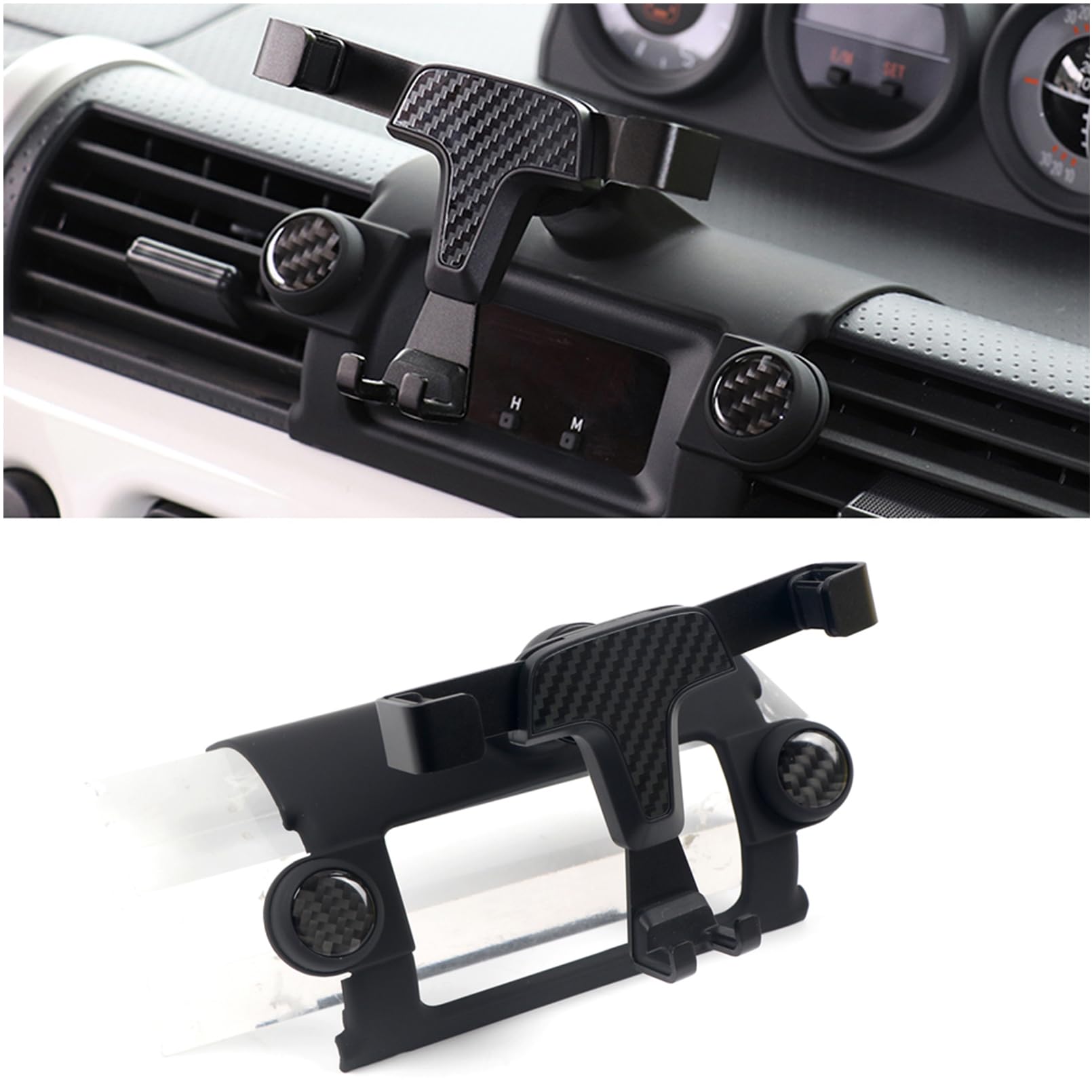 Itrims Car Phone Holder For Toyota Fj Cruiser 2007- Car Dashboard Mount Cell Phone Cradles Adjustable Phone Stand Holder Universal Compatible With Most Smartphones Carbon Fiber