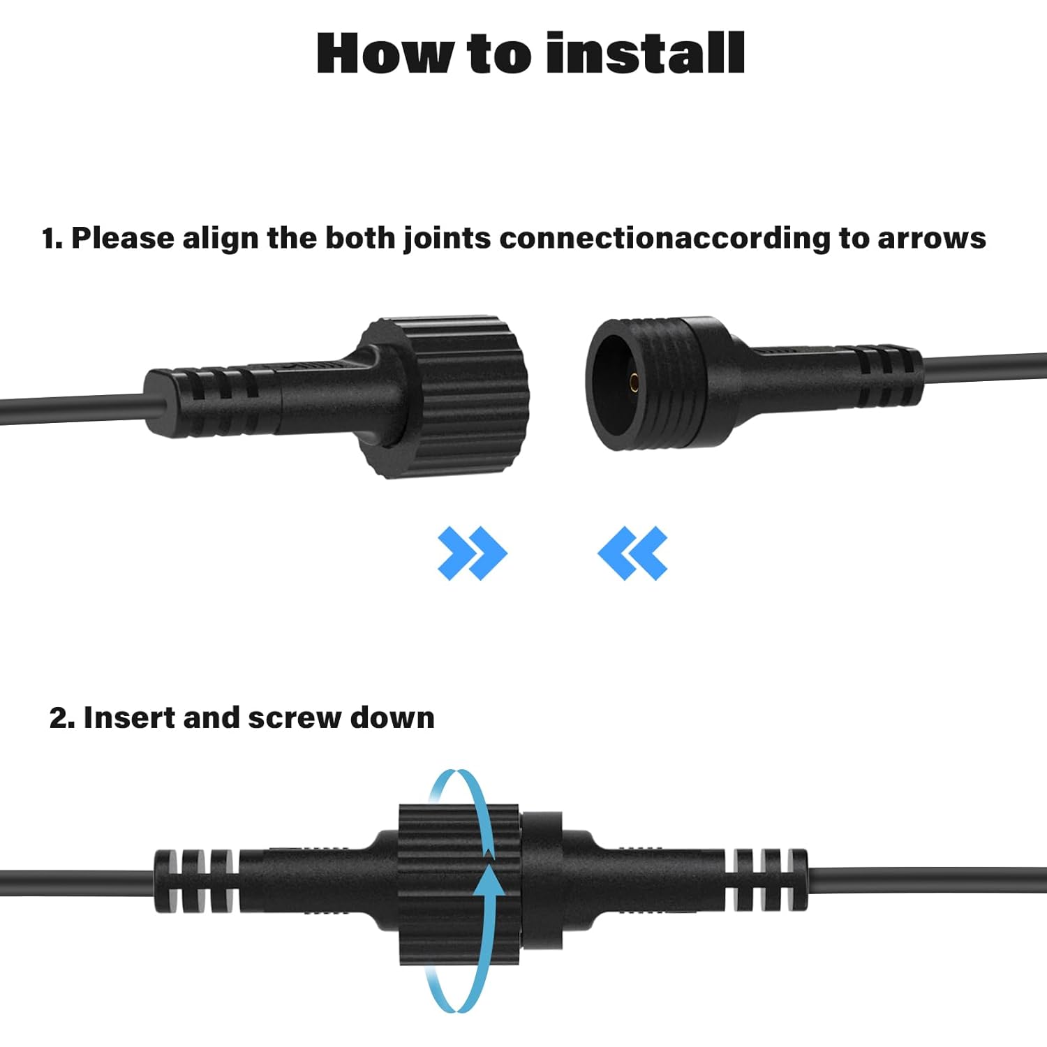 Ffzzkj 2Pin Extension Cable For G40 Globe String Lights Ip68 Waterproof Extension Lead 24Awg Extension Cord For Outdoor Solar String Lights, Indoor String Lights, 6.6Ft(2M)