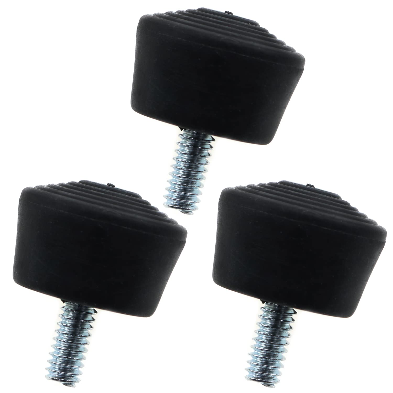 Luorng 3Pcs Antislip Rubber Tripod Feet Spike 1/4" Photography Accessories, Black