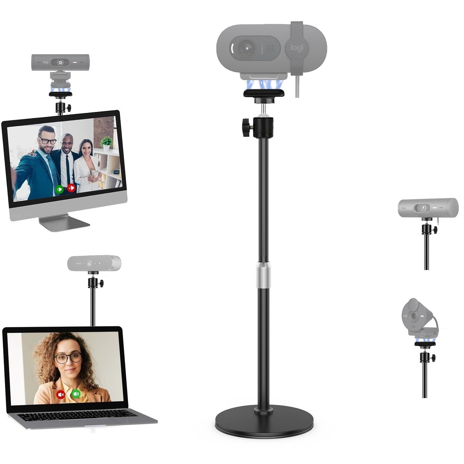 Acetaken Brio Webcam Stand Holder, Magnetic Webcam Desktop Tripod Mount Compatible With Logitech Brio 101 100/Brio 301 300/Brio 501 500/Brio 4K 2017 Version/C270/C310 Webcams