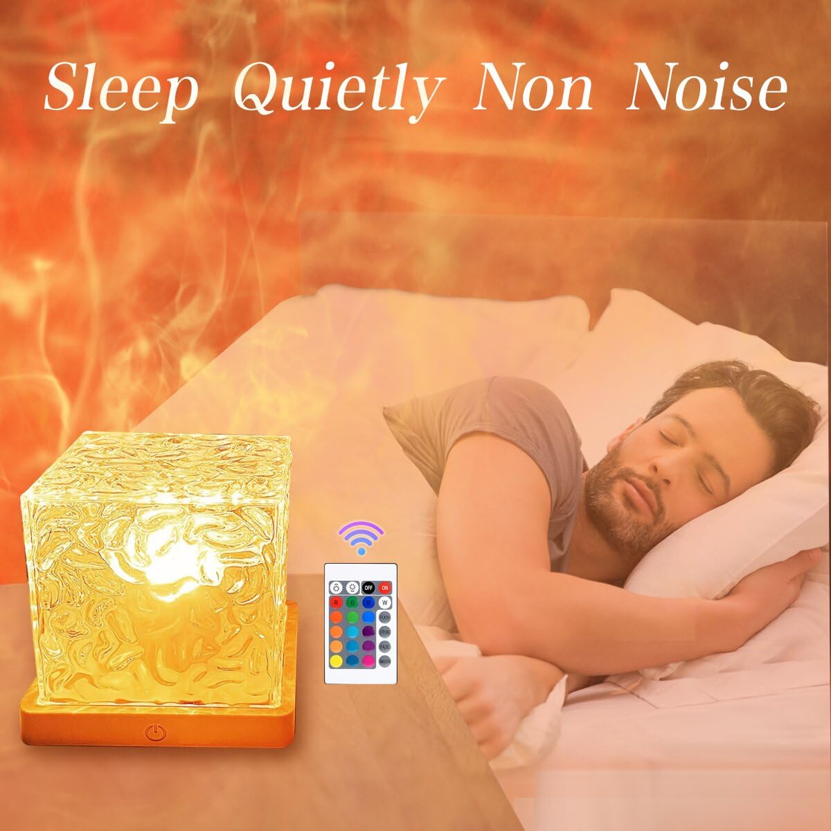 Tgywchy Ocean Wave Projector Lamp,Northern Lights Aurora Projector Light,16 Colors Gradual Rotating Flame Water Lamp,Cube Night Light With Remote Control For Living Room Bedroom Decor Hotel, Etc