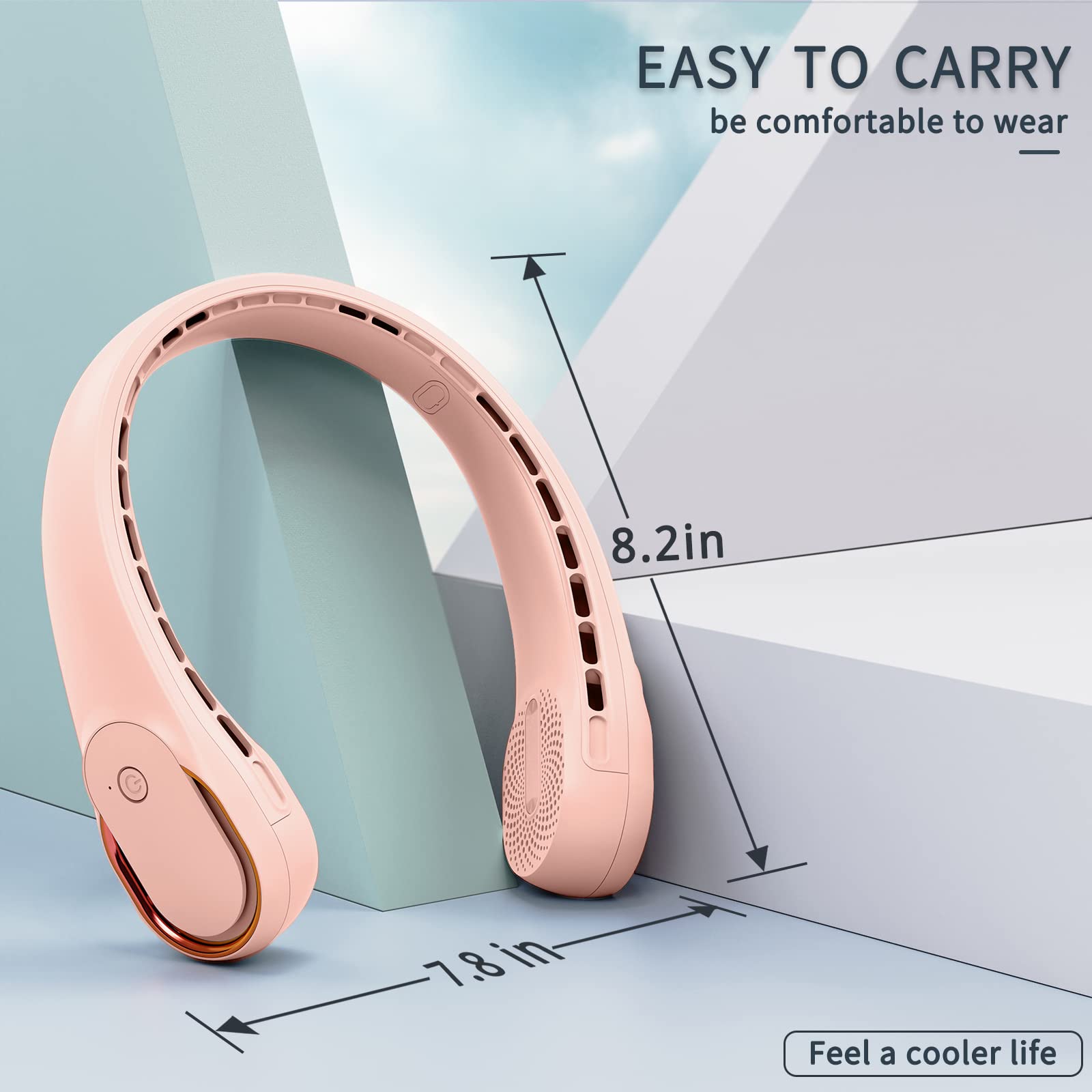 Portable Neck Fan, Neck Fans For Women, 4000 Mah Rechargeable Personal Fan,360° Hands Free Bladeless
