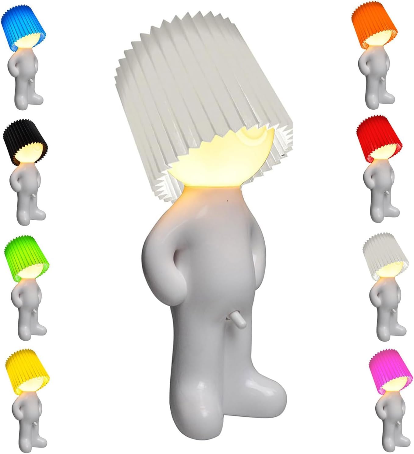 Qfily Shy Boy Table Lamp, Little Shy Man Creative Funny Night Light, Rechargeable Bedside Lamp, Perfect Christmas And Valentine'S Day Home Decor Novelty (White)
