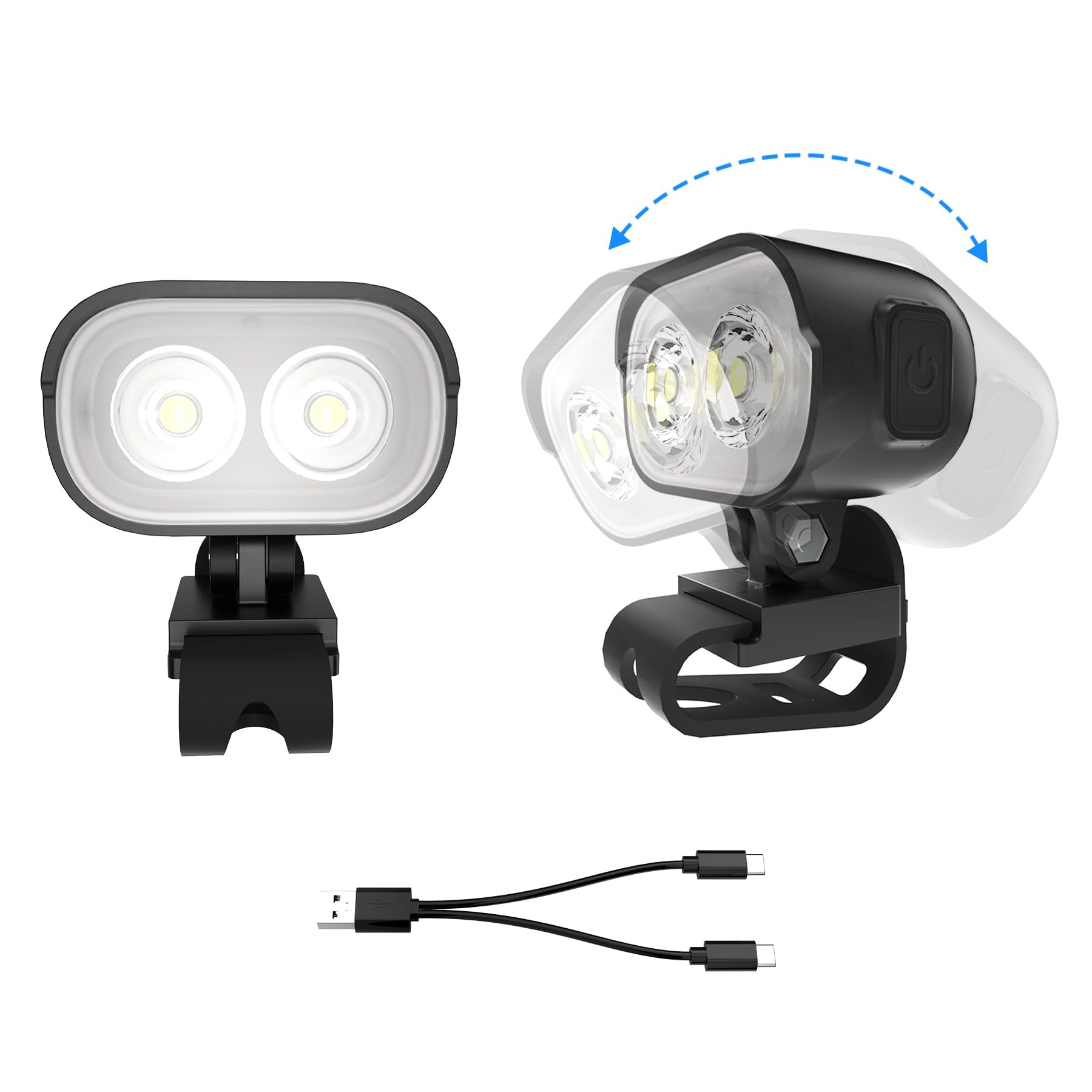 Auksky 2 Original Rechargeable Headlights For Shoes, Adjustable Light For Shoes, Waterproof Flashlights For Kids Adults, Headlamp Clip, Christmas Lights Decorations