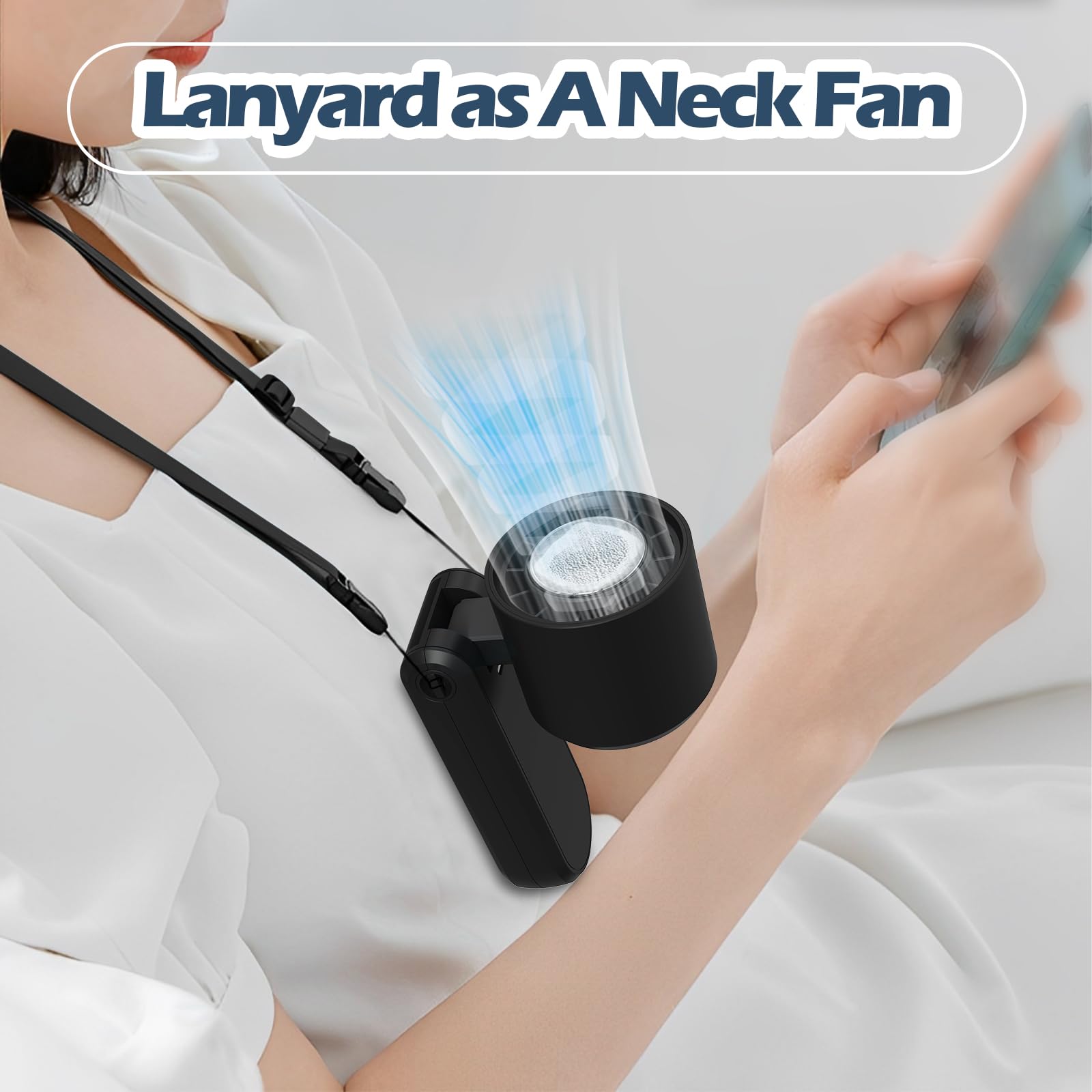 Portable Handheld Turbo Fan, Foldable Mini Personal Fan, Rechargeable 3-In-1 Hand/Desk/Neck Fan Cool