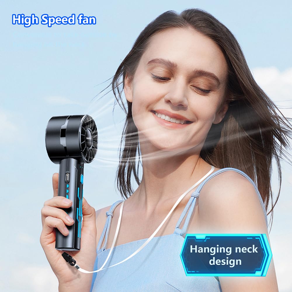 Portable turbo fans with 7000RPM motor for fast and effective cooling on the go Koospark