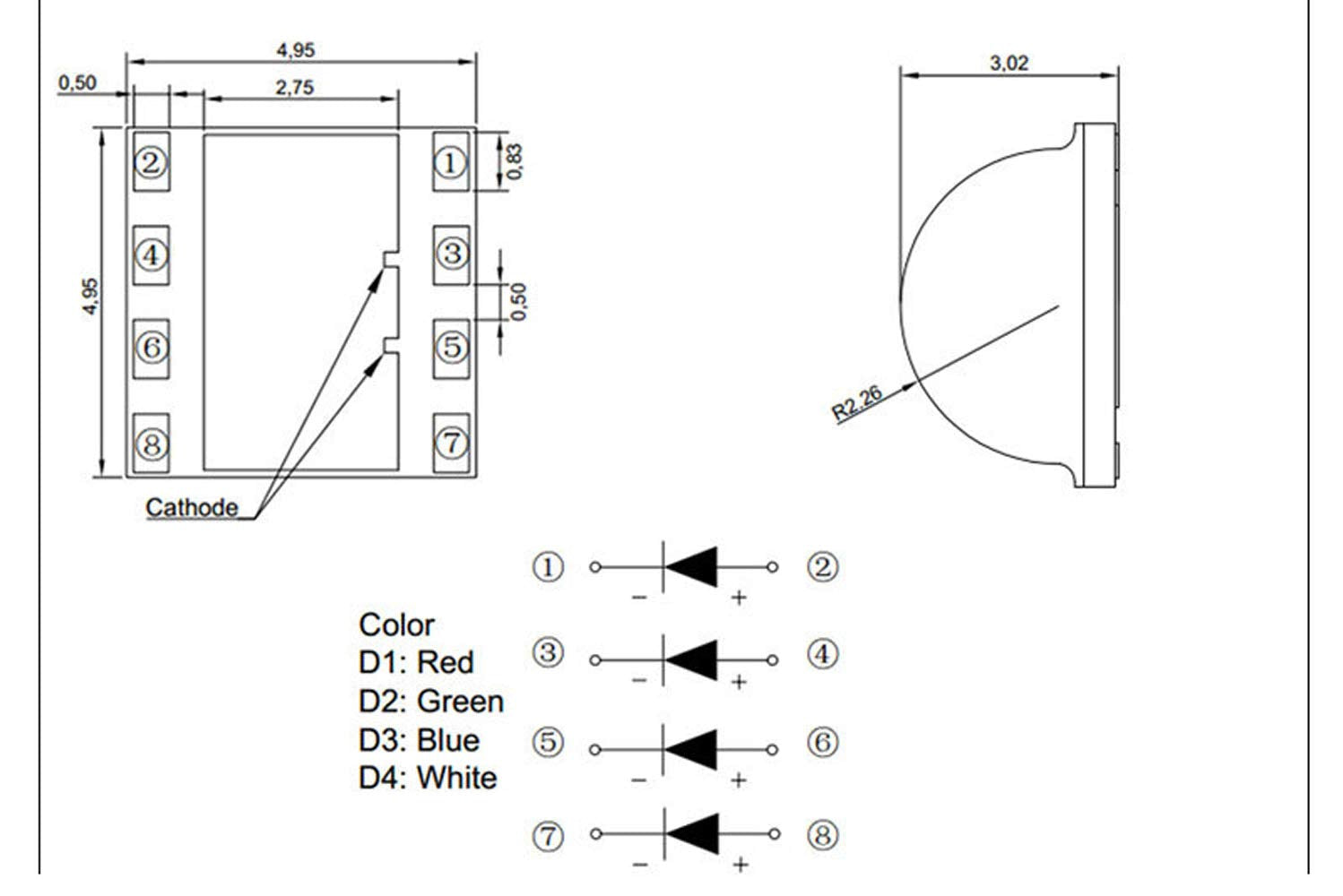 Wayllshine 4 In 1 Multicolor Flashlight, Single Mode White, Red, Green, Blue Light, Led Flashlight For Outdoor Activities