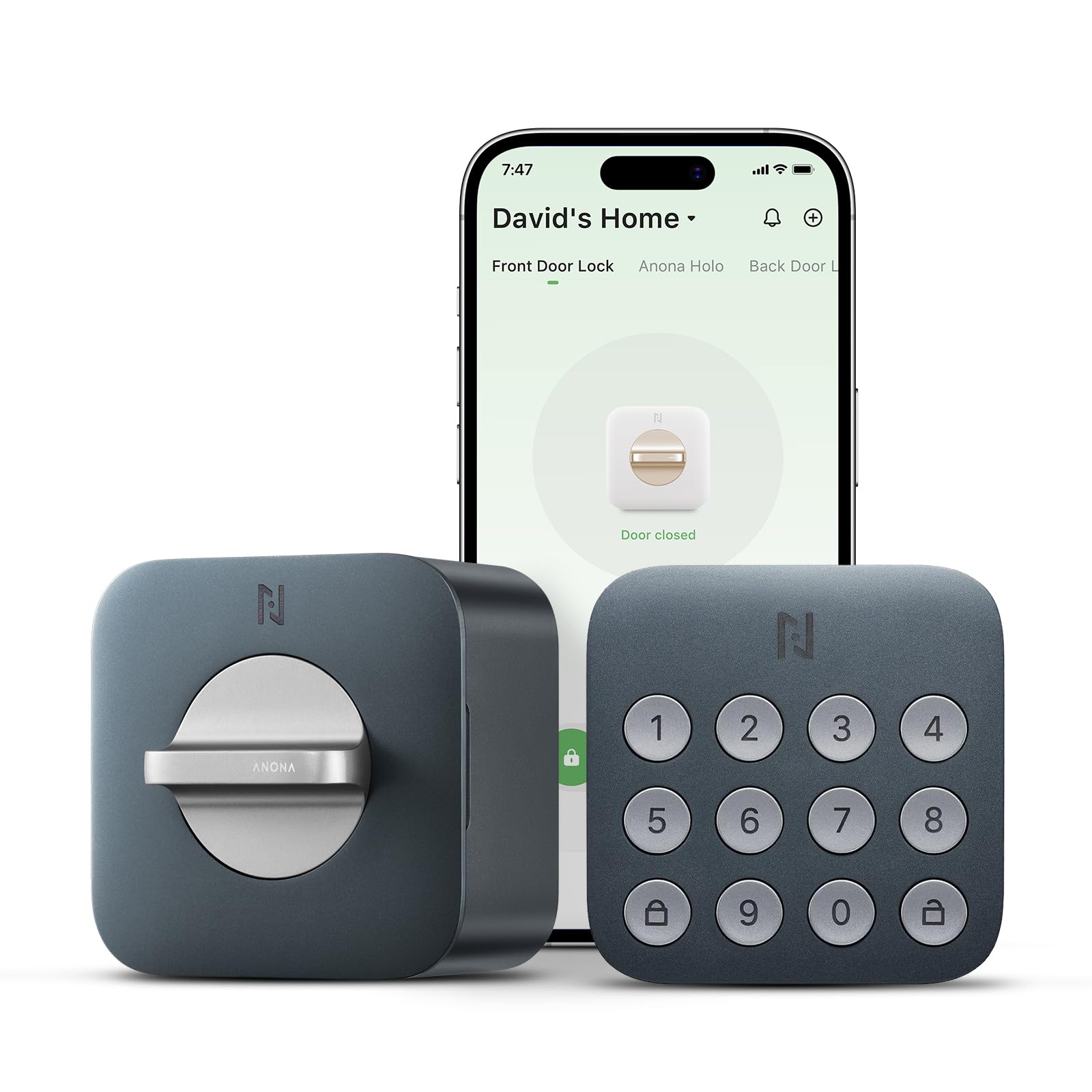 Anona Holo Wi-Fi Smart Lock With Keypad, Keyless Entry Deadbolt Door Lock With App Remote Control, Autolock & Anomaly Detection, Non-Destructive Installation, Supports Alexa, Apple Home