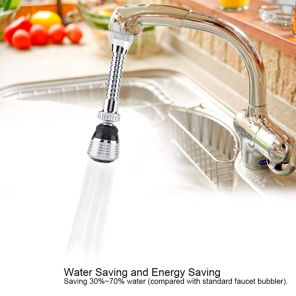 Topincn One-Handle High Arc Pulldown Kitchen Faucet With Water Saving Aerator, 360-Degree Rotary, Duplex Faucet, Spot Resist, Stainless Steel, Stainless Finish