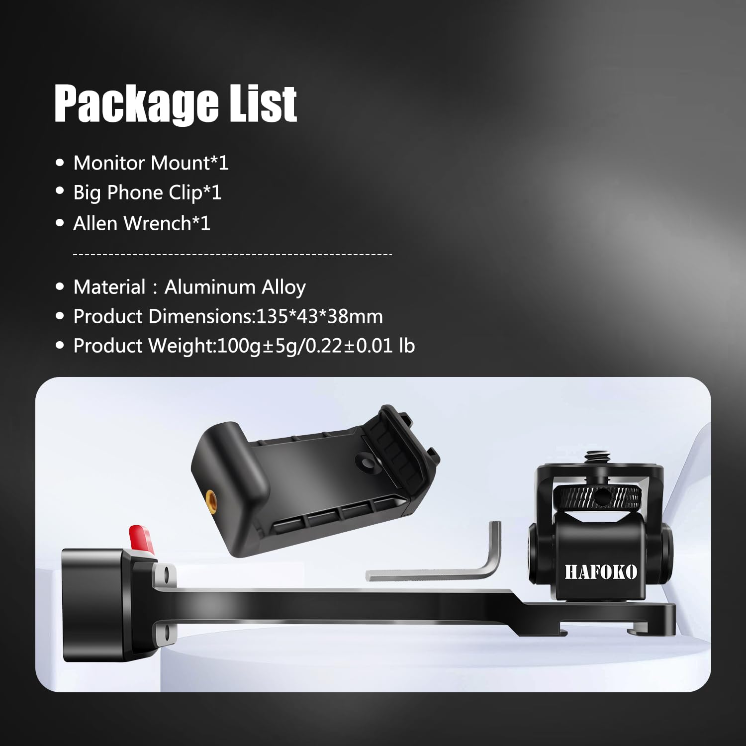 Hafoko Rs4 Phone Holder & Tablet Mount, Aluminum Alloy Monitor Mount, Compatible With Dji Rs4/Rs4 Pro/Rs3/Rs3 Pro/Rs3 Mini/Rs2/Rsc2 Gimbal Stabilizer