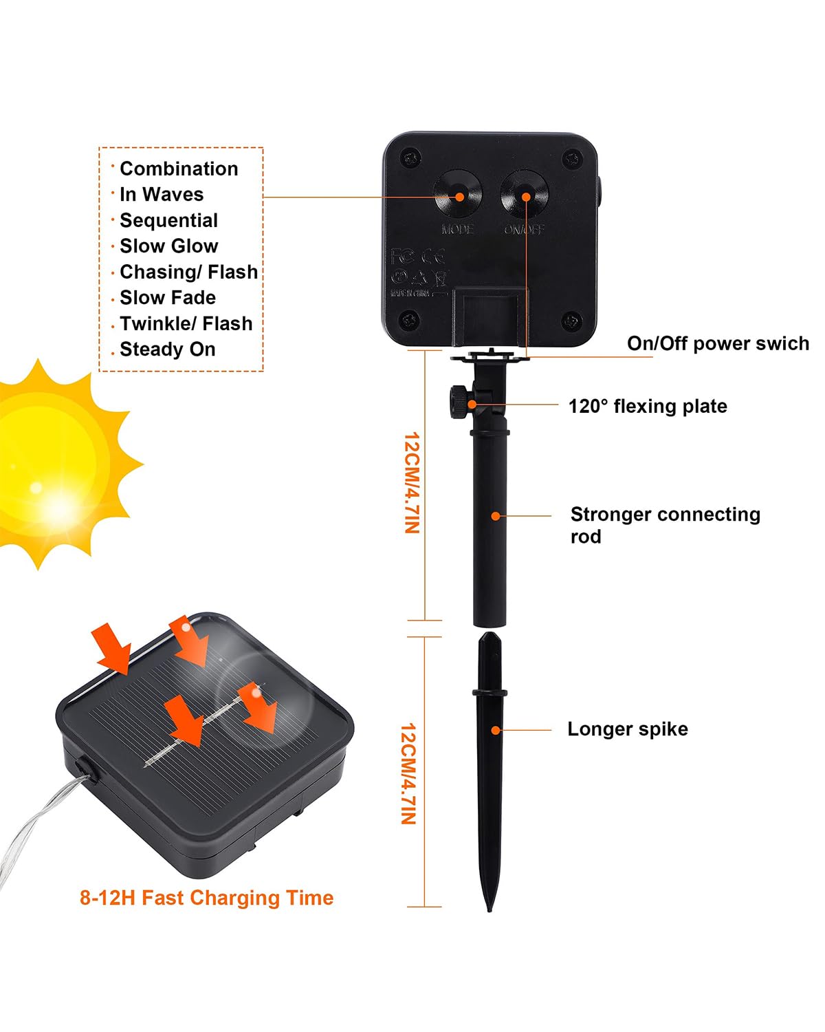 Twinkle Star 2 Pack Solar String Lights Outdoor, Total 80 Ft 240 Led Solar Fairy Lights Outside Waterproof 8 Modes, Christmas Tree Light For Patio Garden Party Backyard Wedding Decor Warm White