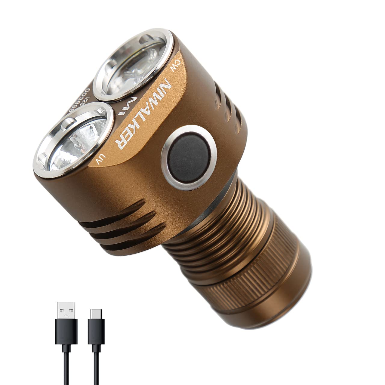 Niwalker Etmini V2S Rechargeable Led Handheld Flashlight, Water And Impact Resistant, 3000Lumens Type-C Rechargeable Flashlight, Magnetci Tailcap Compact Flashlight, Cw & Nw