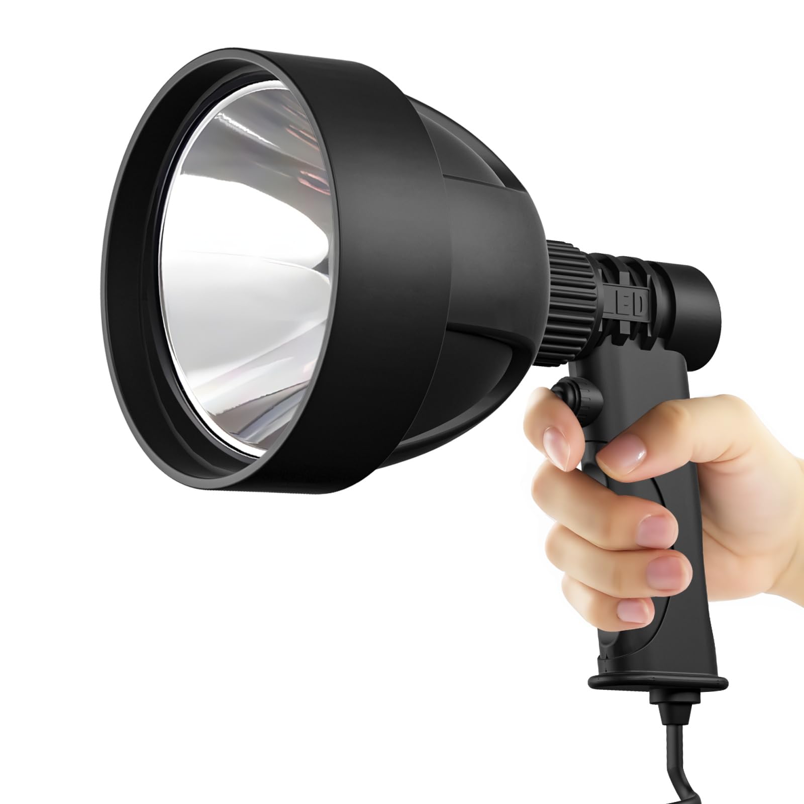 Amzwolf High-Performance 30W Handheld Laser Led Spotlight – 2000Lm, Long Range, Waterproof Ip65, Cigarette Lighter Powered, 12/24V Dc For Off-Road, Camping & Emergency Use