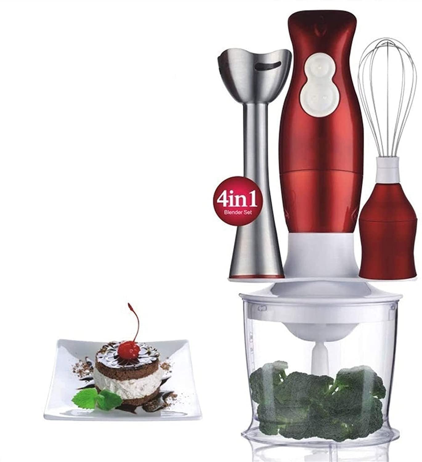 Kaabeto Multifunction Immersion Hand Blender, 4-In-1 Stick Blender With Milk Frother, Egg Whisk For Smoothies, Coffee Milk Foam, Puree Baby Food, Sauces And Soups