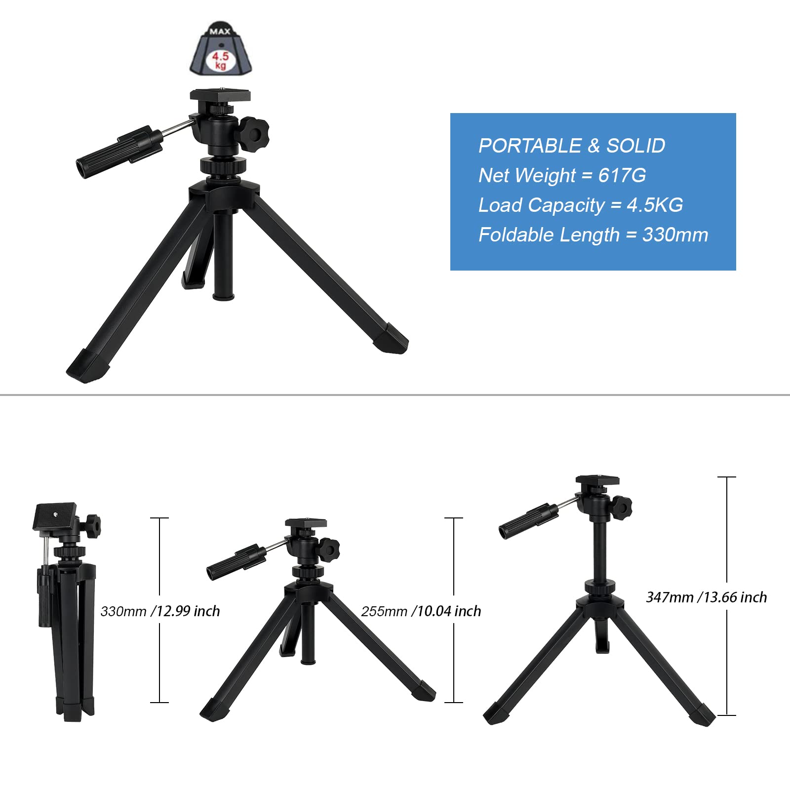 Svbony Sv146 Tabletop Tripod - Adjustable Portable Tripod For Spotting Scope, Binoculars, Monoculars, Dslr Cameras