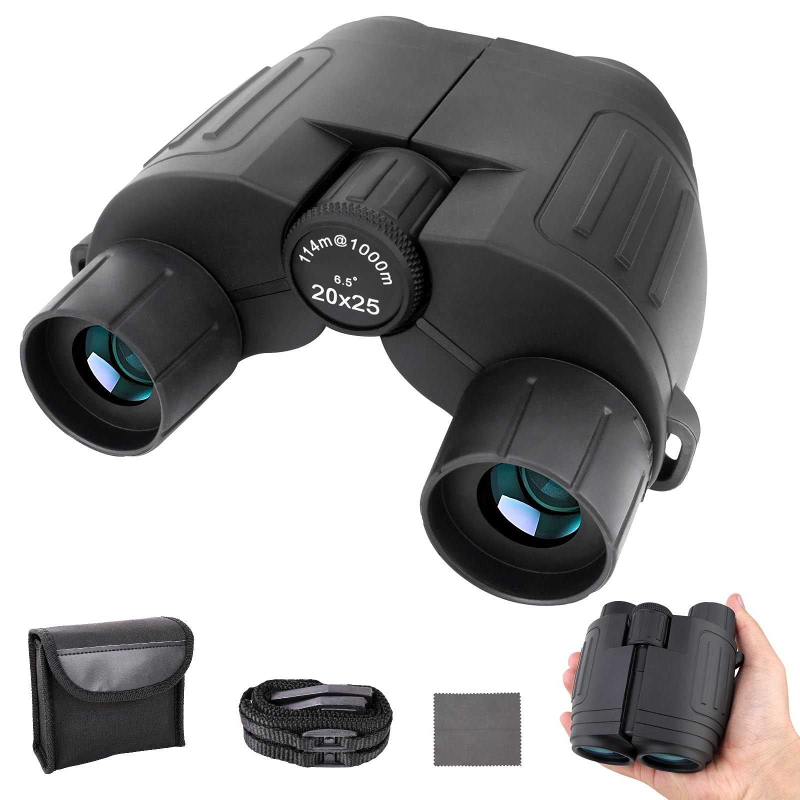 Aganano 20X25 Compact Binoculars For Adults High Powered - Mini Waterproof Binoculars For Bird Watching Hunting Travel With Low Light Night Vision