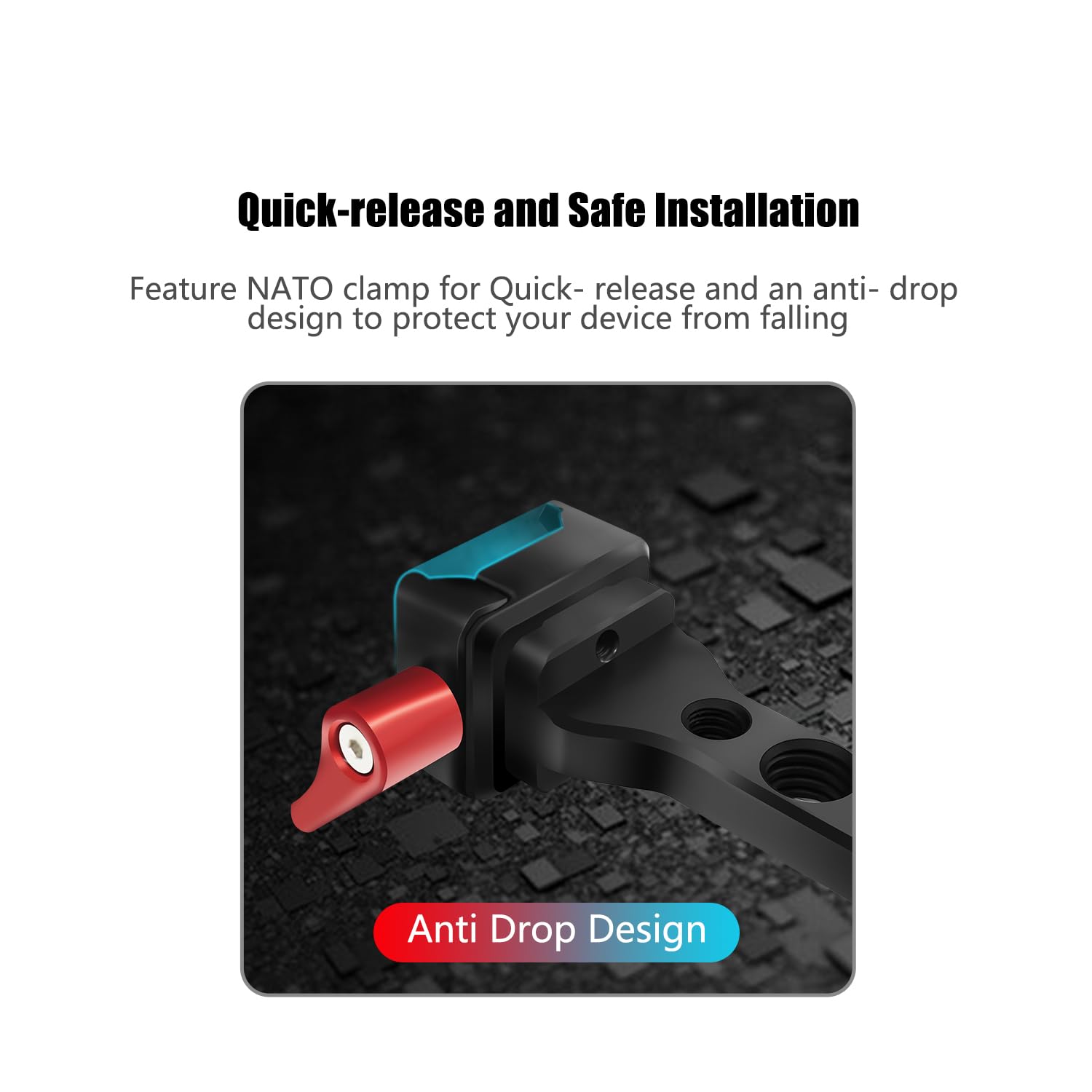 Wewoga Rs4 Phone Holder Aluminum Alloy Extension Handle Rs3 Monitor Mount W Phone Mount 1/4" Cold Shoe Compatible For Dji Ronin S4/Rs4 Pro/Rs3/Rs3 Pro/Ronin S3 Mini/Ronin Rs2/Rsc2 Gimbal Stabilizer