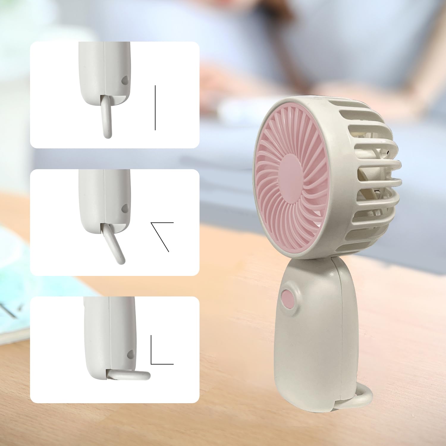 Mini Portable Fan,Cute Handheld Usb Rechargeable Battery Operated Lightweight Small Personal Fan