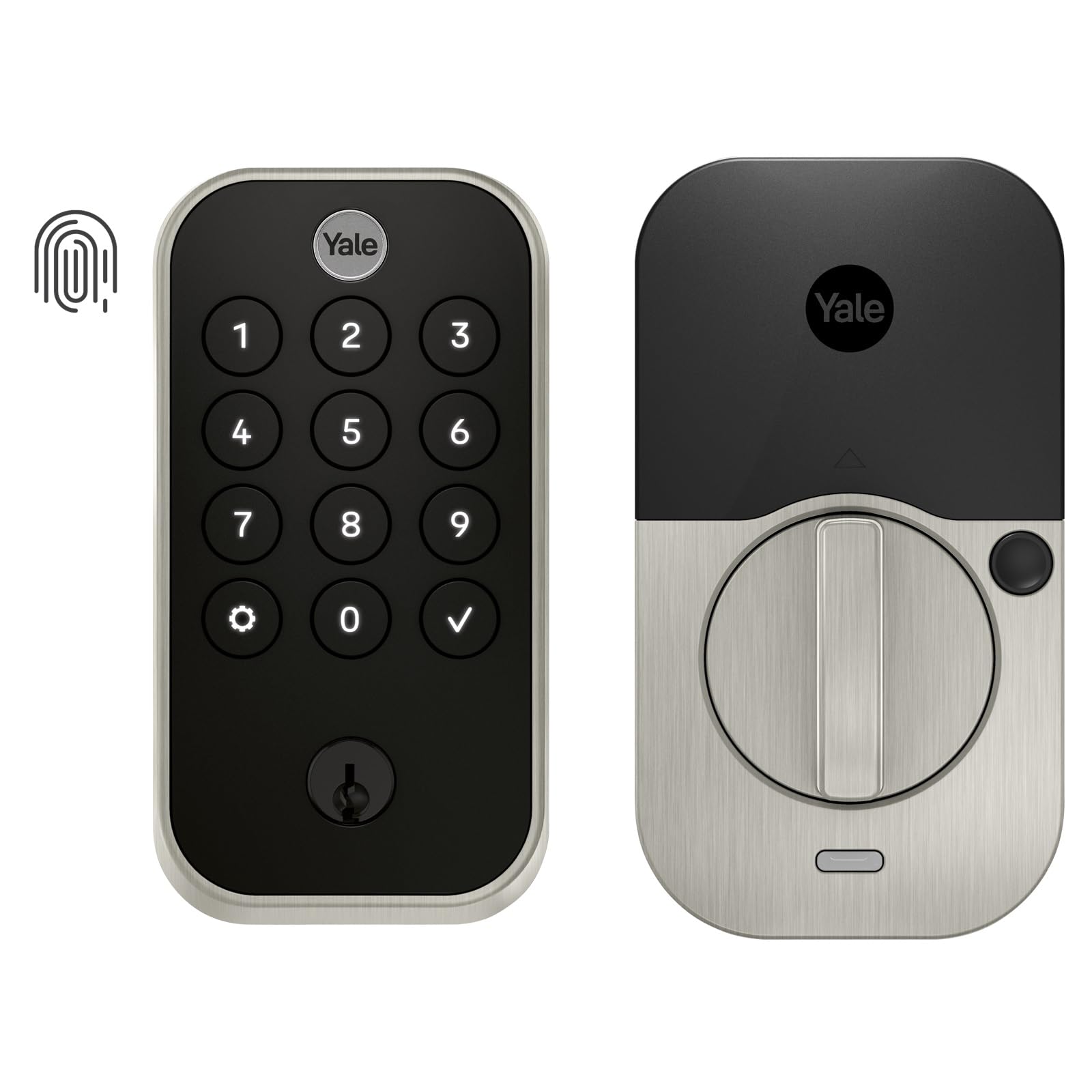 Yale Assure Lock 2 Touch Deadbolt, Satin Nickel Entry Door Lock With Touch Digital Keypad Keypad And Fingerprint Scanner With Back-Up Key, (No Wi-Fi), Yrd410-F-Ble-619