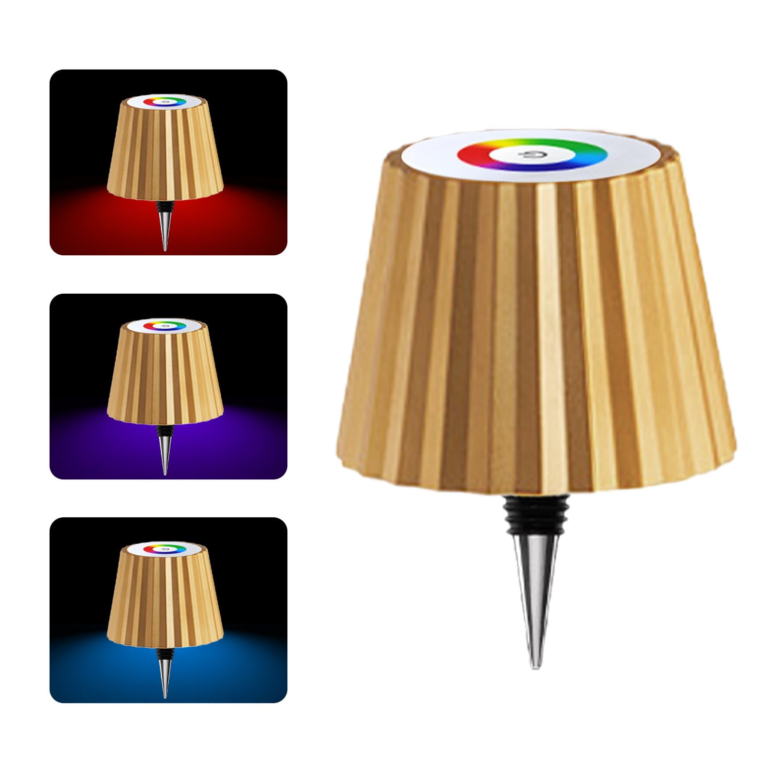 Sandalizea Wireless Bottle Lamp, Portable Led Table Lamp, 3 Color Stepless Dimming & Rgb Bottle Light, Ip54 Wireless Touch Table Lamp For Indoor And Outdoor For Family, Restaurant & Bar