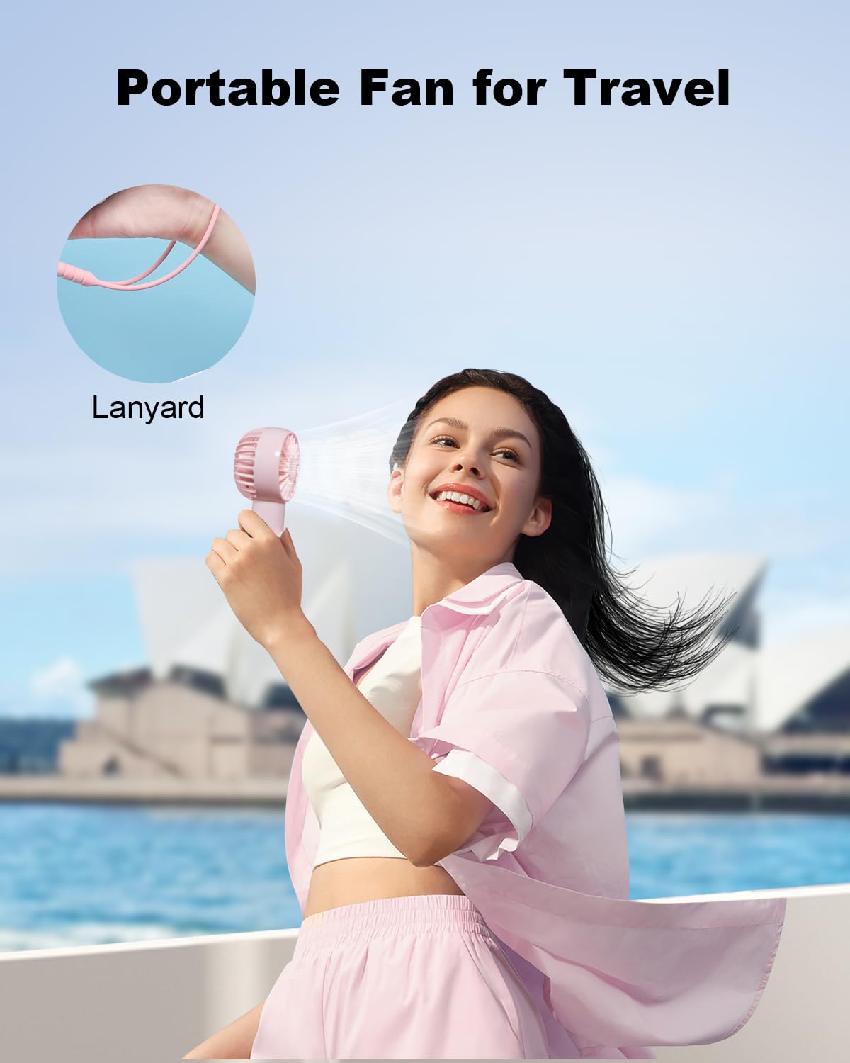 Mini Portable Fan,Usb Rechargeable Battery 3 Speeds Powerful Personal Fans Cute Small Cooling Fan