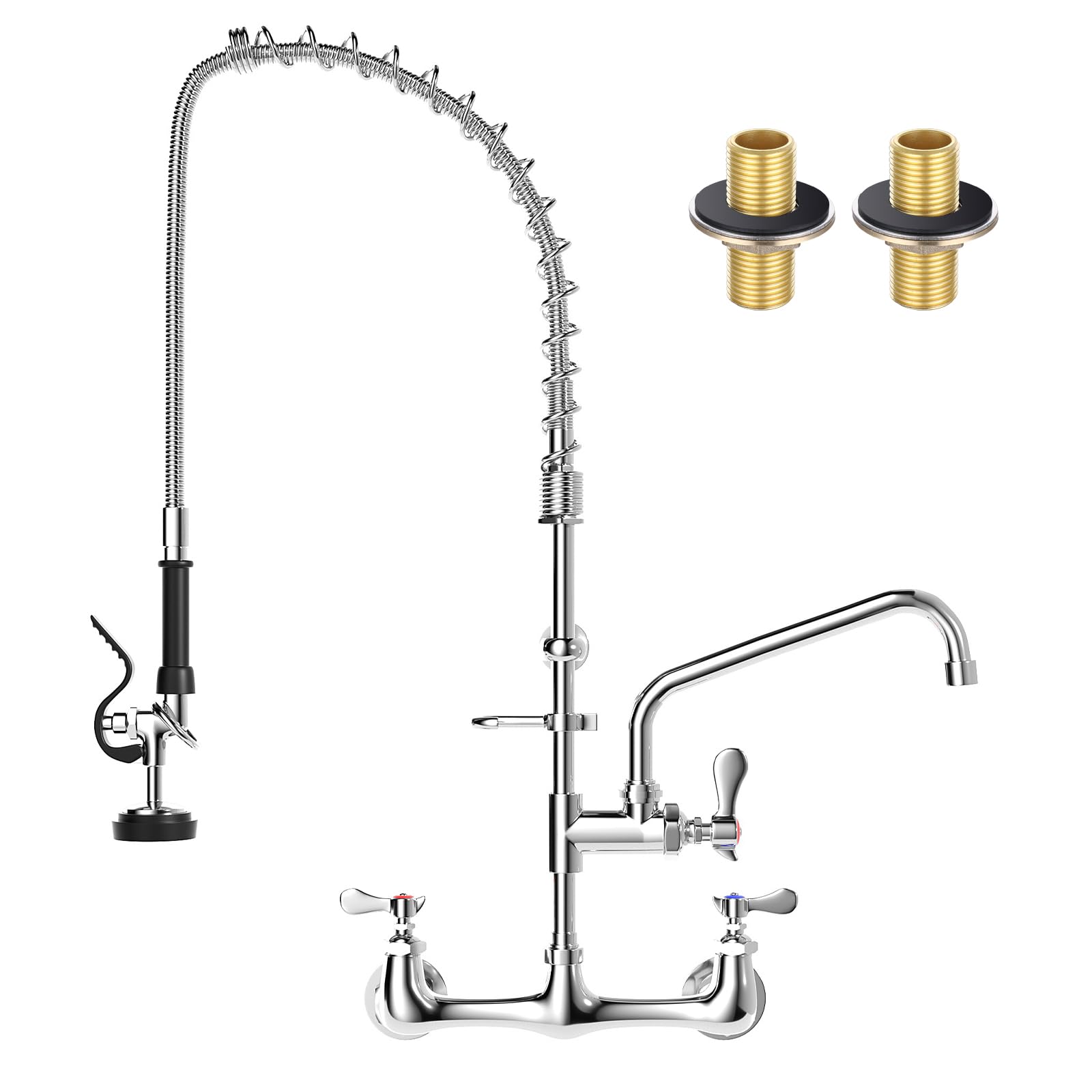 Tolsuny Commercial Sink Faucet,Commercial Kitchen Faucet Wall Mount With Pre Rinse Sprayer,Wall Mounted Kitchen Sink Faucet For Industrial And Restaurant Sinks. (Classic, 36)