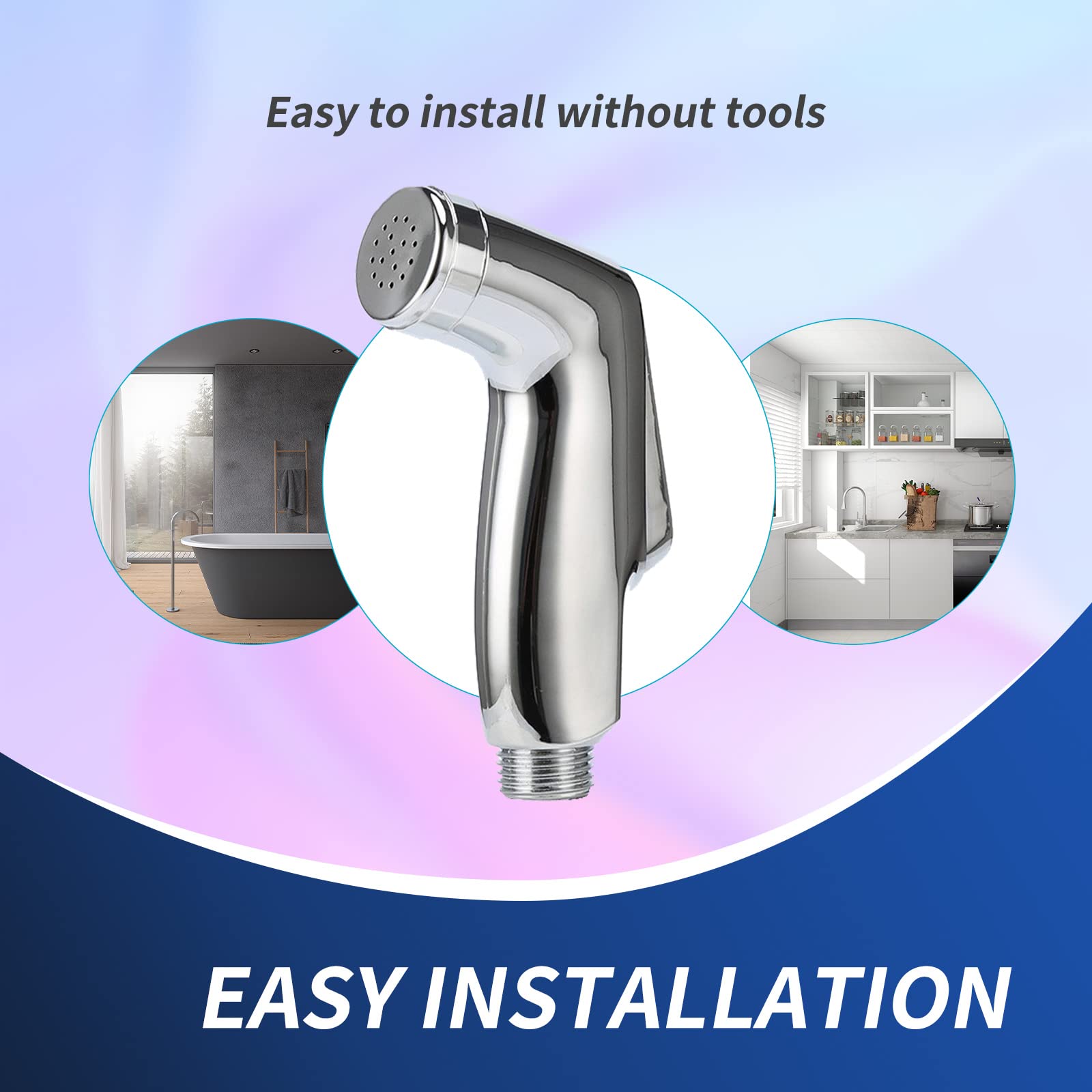 Yafiygi Sink Sprayer Attachment For Faucet Universal Kitchen Replacement Kitchen Faucet Side Sprayer Head, Pull Out Spray Head, Universal Fit Sink Spray Head, Chrome