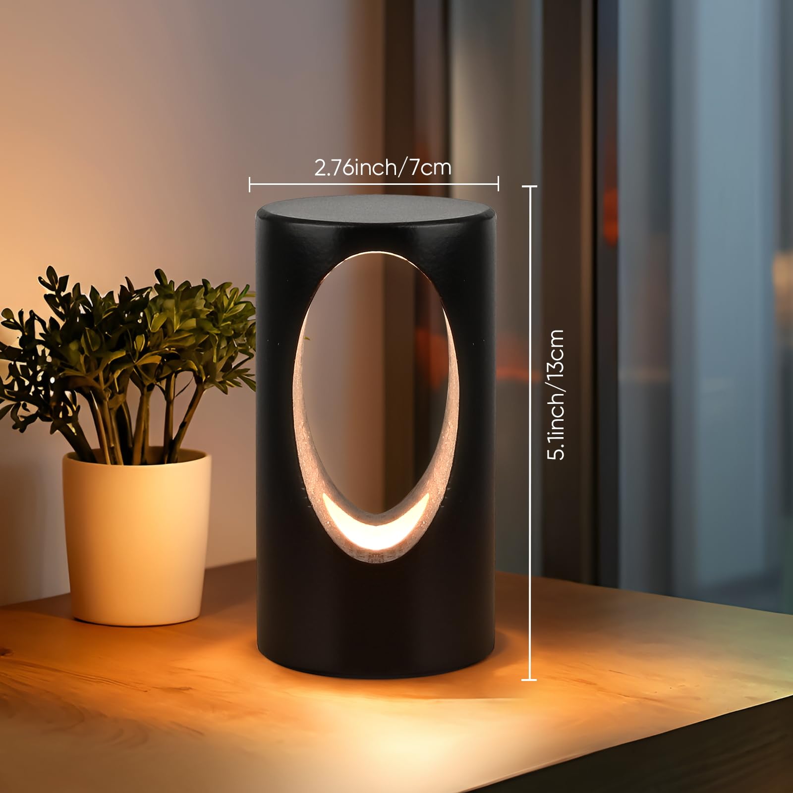 Lonrisway Led Wood Table Lamp,Natural Beech Bedroom Bedside Night Light, Dimmable Led Lighting, Creative Home Decor Desk Lamp, Unique House Warmging