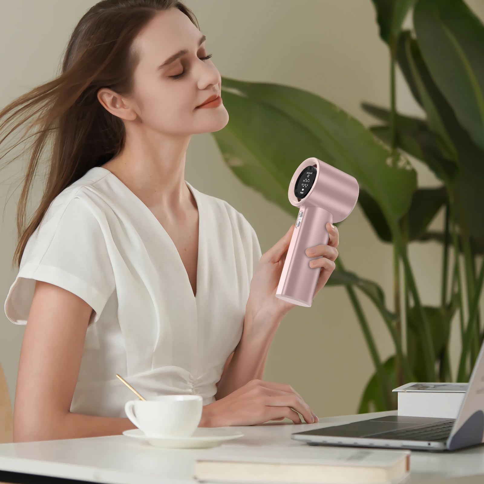 Portable Handheld Fan, Speed (1-100) Adjustable Turbo Personal, 4000Mah Battery Rechargeable Cooling