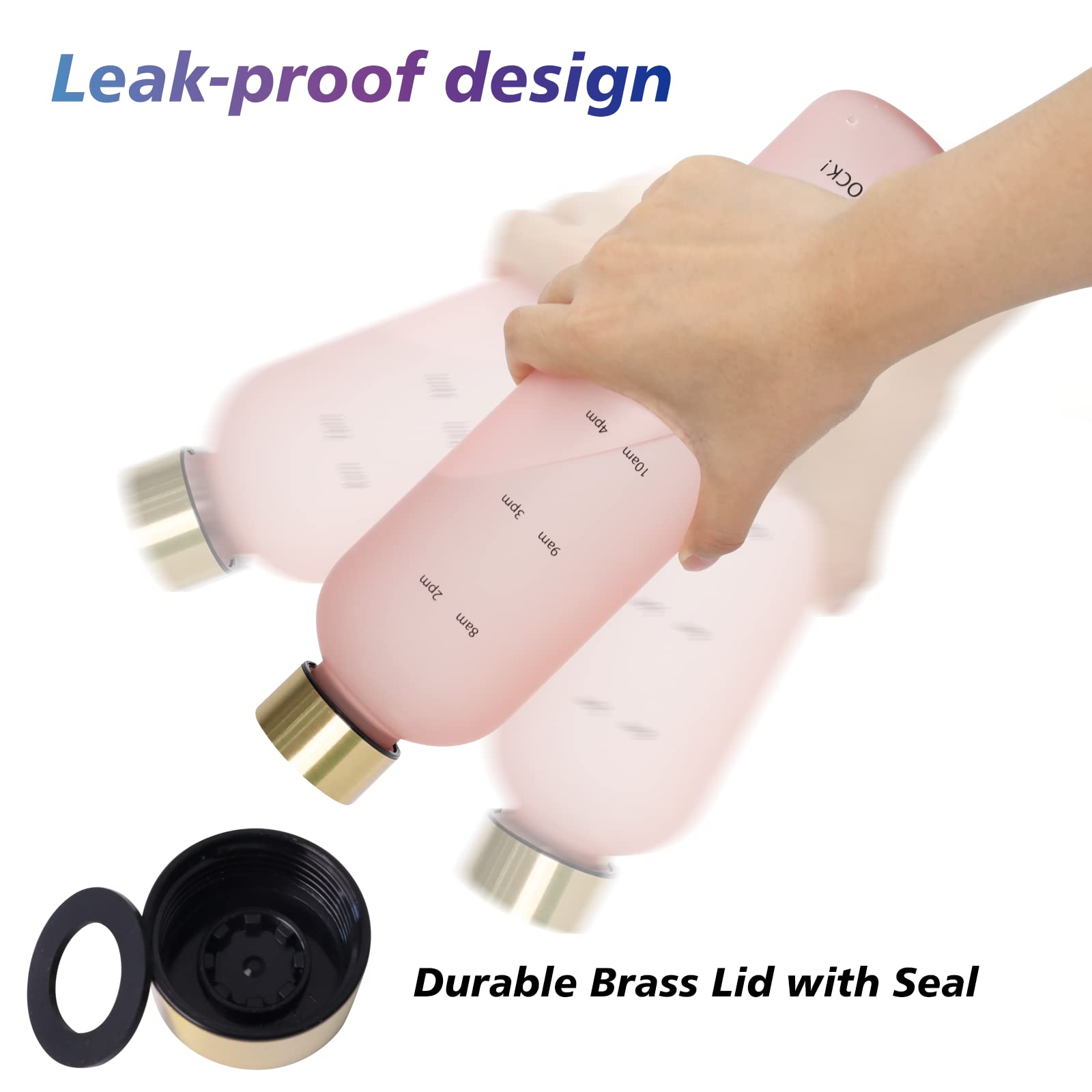 32Oz Water Bottles With Times To Drink, Motivational Water Bottle With Time Marker