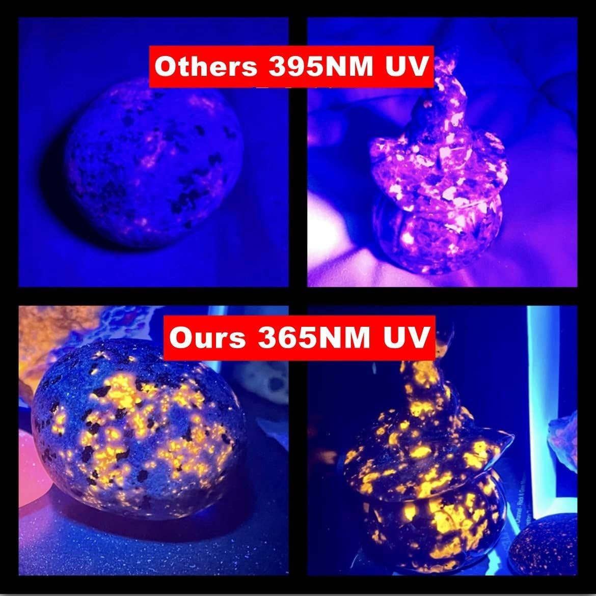 Luxnovaq 30W 365Nm Uv Flashlight Usb Rechargeable Uv Light High Power Black Light Flashlight For Pet Urine Detection, Resin Curing, Minerals, Blood Tracking, Scorpion, Rockhounding,Yooperlites,A/C Leak Detect