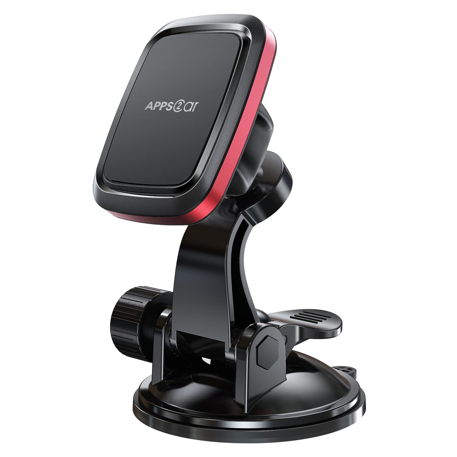 Apps2Car Magnetic Car Phone Mount With Adjustable Arm & 6 Strong Magnets Universal Dashboard Windshield Cell Phone Holder Compatible With All Smartphones