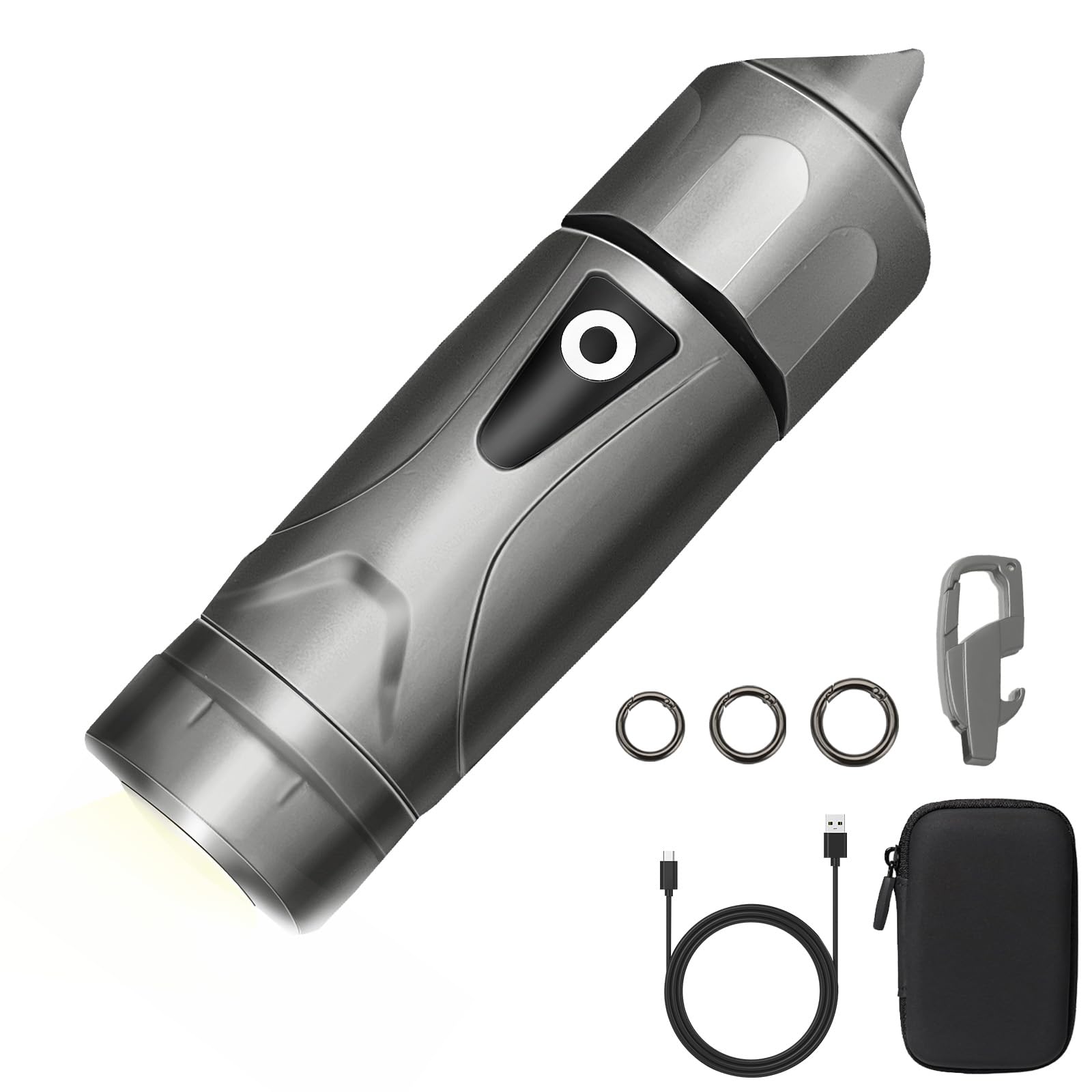 Quamkar Keychain Flashlight With Premium Alloy, Super Bright 1000 Lumens, Mini Flashlight With Versatile Design, Rechargeable Edc Flashlight For Outdoor, Household, And Festivals