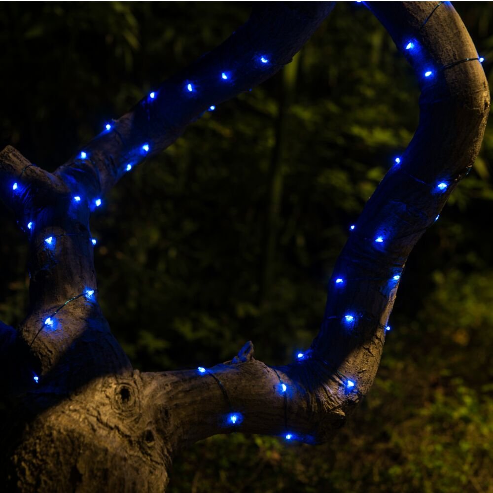Hunnykome Solar Lighting Solar Powered String Lights, 100 Led Copper Wire Lights, Waterproof Starry String Lights, Indoor/Outdoor Solar Decoration Lights For Gardens, Patios, Homes, Parties: 20 Ft, Blue