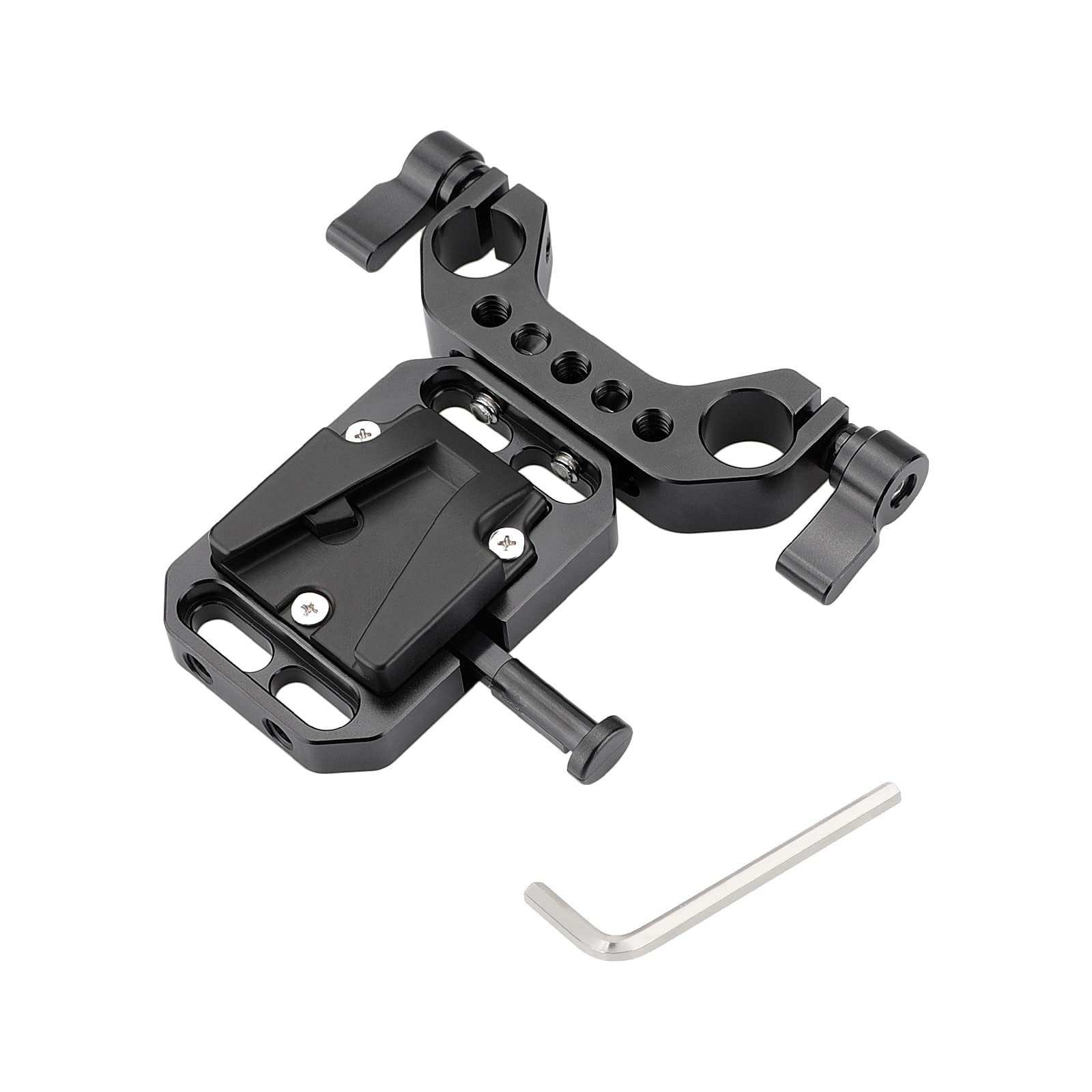 Camvate V-Lock Quick Release Adapter With 15Mm Railblock Rod Holder For Camera Cage Rig - 2865