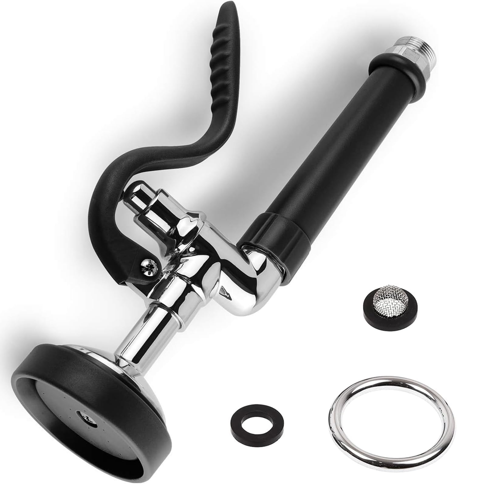 Gryong Pre Rinse Sprayer Sink Sprayer Replacement Spray Valve For Commercial Sink Faucet Polished High Pressured, Black