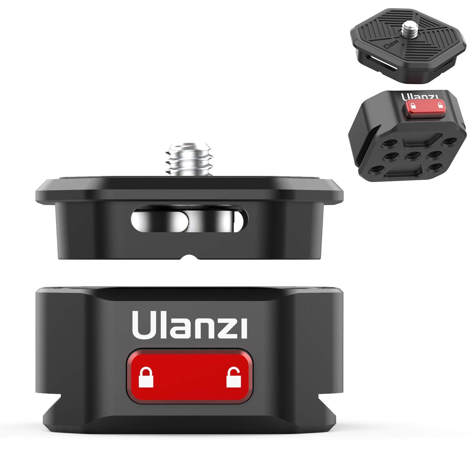 Uurig Claw Quick Release Plate Camera Mount W Arca Swiss Slot, Dslr Stabilizer Adapter Compatible With Sony/Nikon/Canon Cameras Zhiyun/Dji Gimbal/Slider/Tripod Plate 1/4" Screw Video Shooting