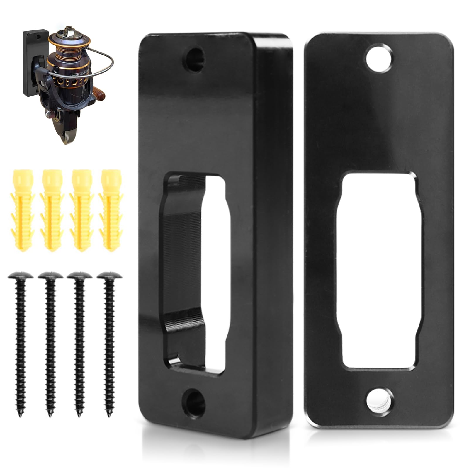 Agloo 2 Pcs Wall Mount Fishing Reel Rack - Spinning Reel Display Stand Holder, For Organizing Your Fishing Gear