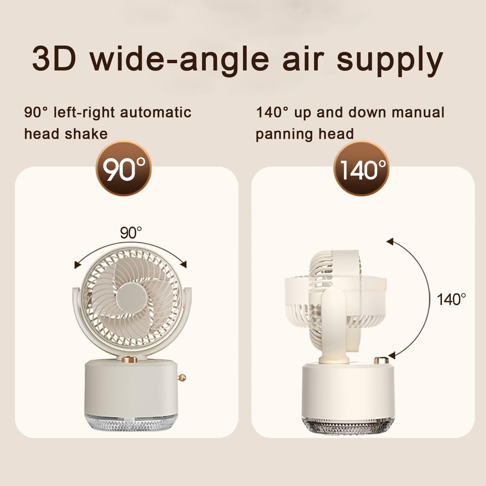 Misting Fan With 300Ml Water Tank, Battery Operated Small Powerful Usb Desk Fan With Led Color Light