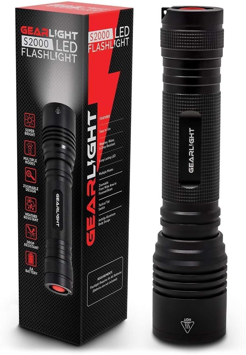 Gearlight S2000 Led Flashlight High Lumens - Super Bright, Powerful, Mid-Size Utility Flashlight For Outdoor Activity & Emergency Use