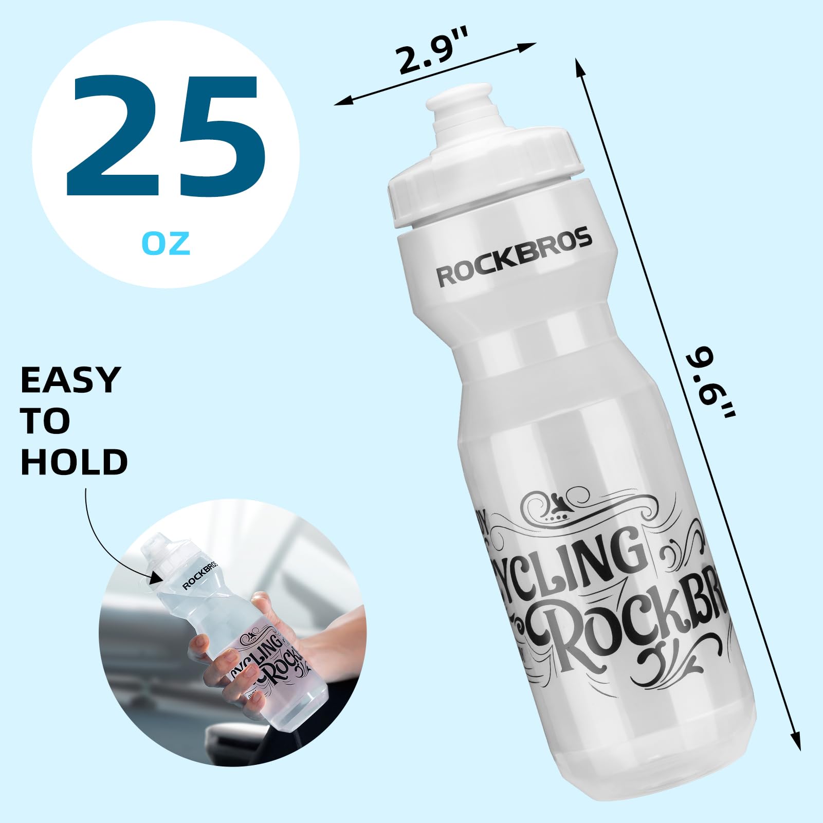 Rockbros Cycling Water Bottle, 20-25Oz Cycling Bottle,-